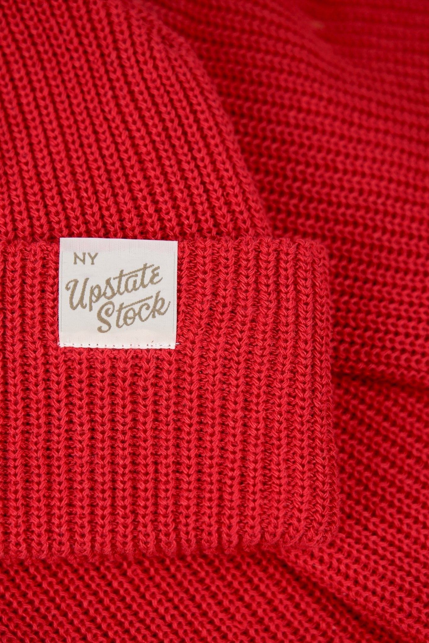 UPSTATE STOCK Cherry Red Upcycled Cotton Watchcap