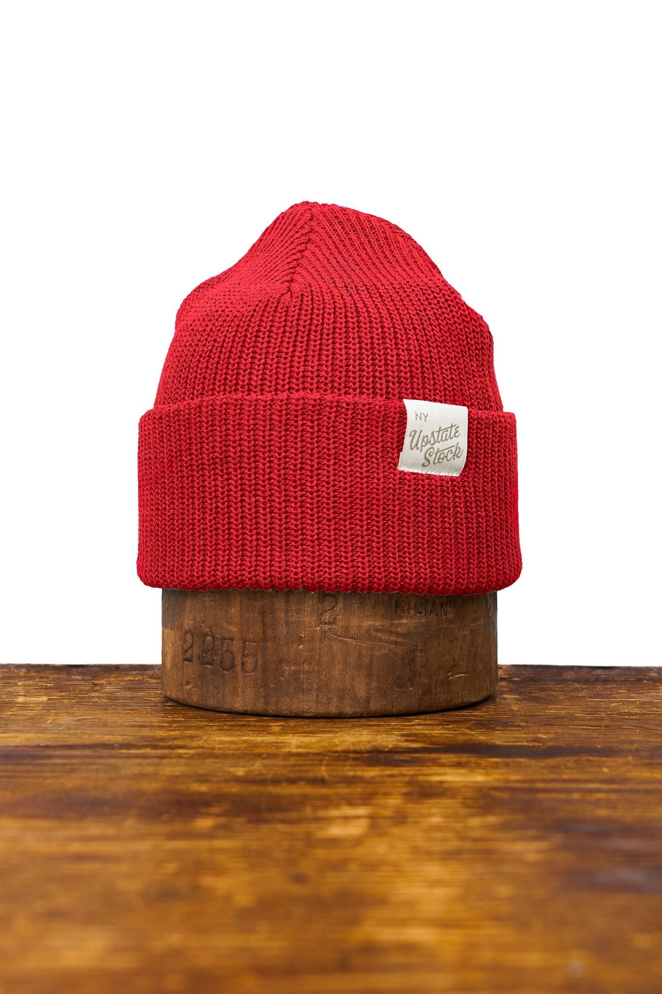 UPSTATE STOCK Cherry Red Upcycled Cotton Watchcap