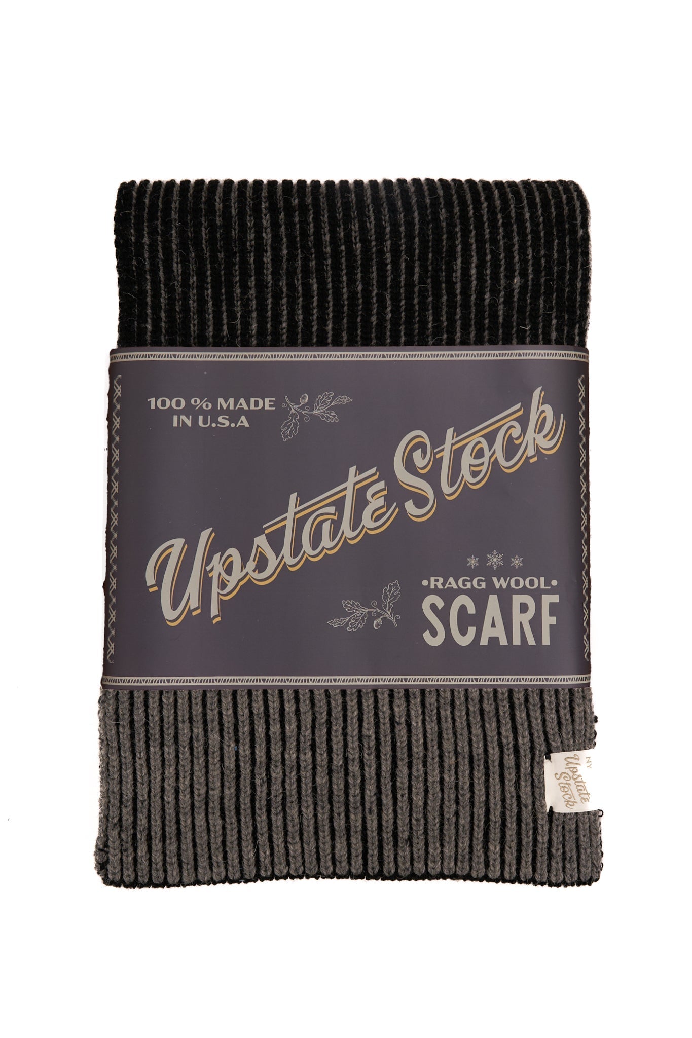 UPSTATE STOCK Grey Tweed Ragg Wool Scarf