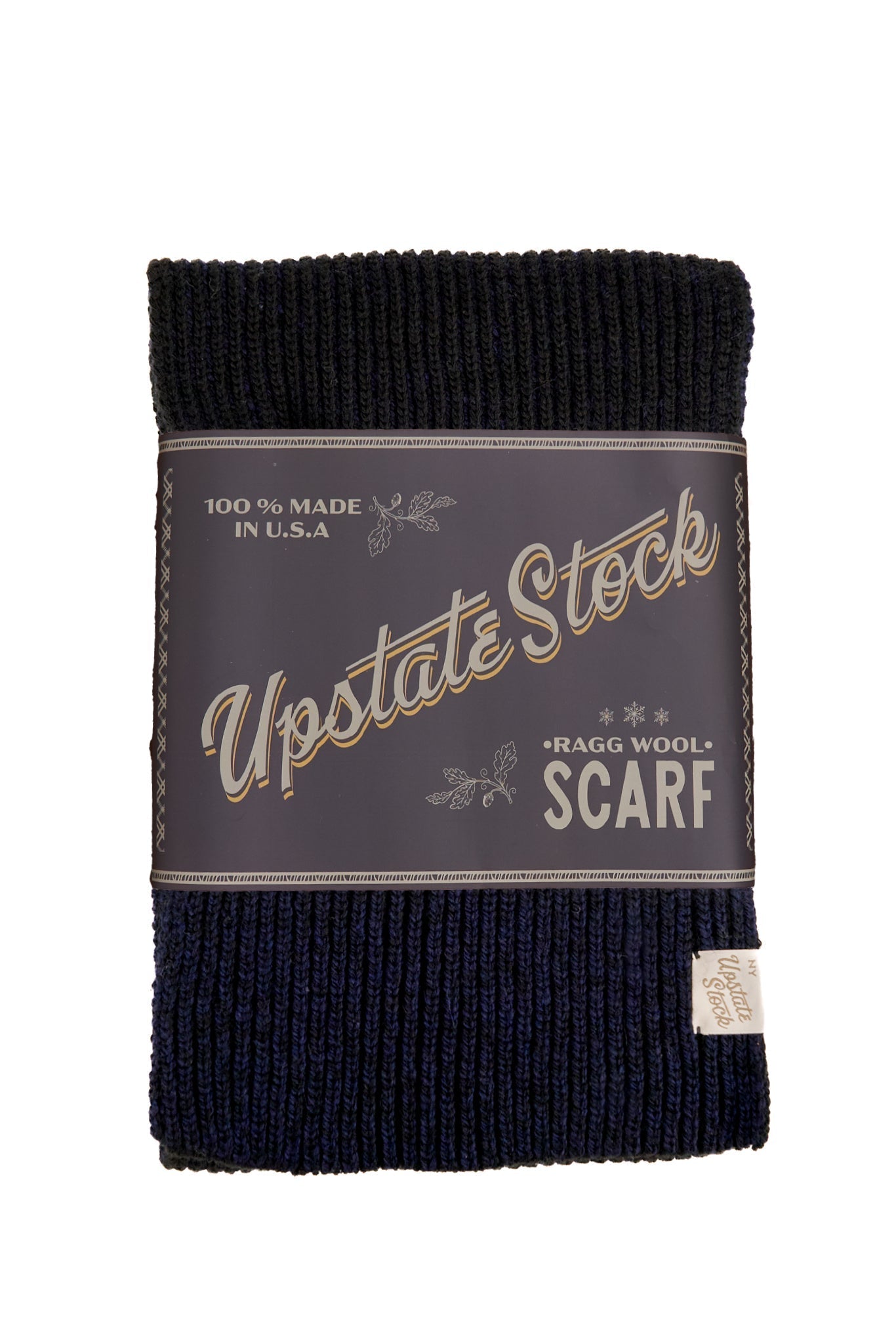 UPSTATE STOCK Navy Melange Ragg Wool Scarf