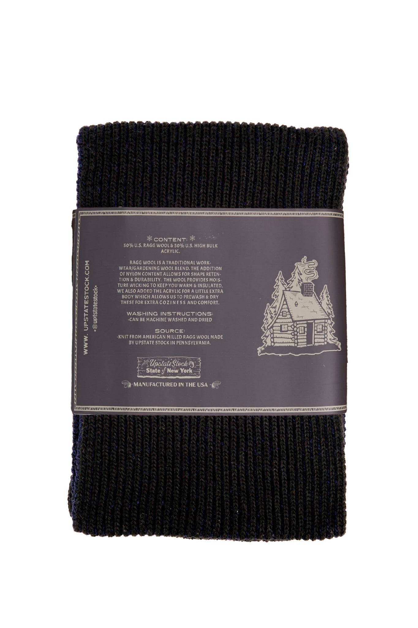 UPSTATE STOCK Navy Melange Ragg Wool Scarf