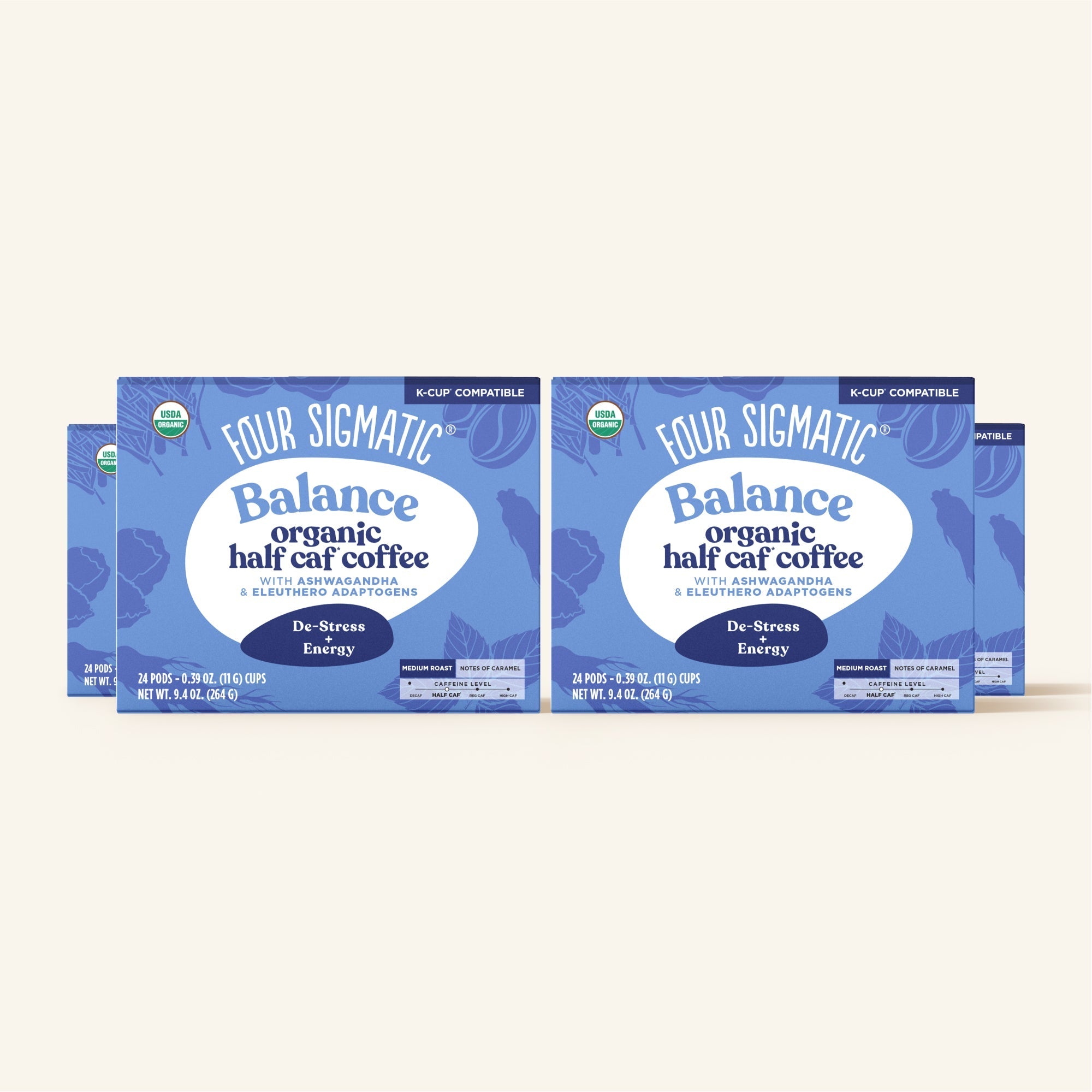 US Four SigmaticBalance Half Caf Coffee Pods Box - 24 count - M.S Skincare