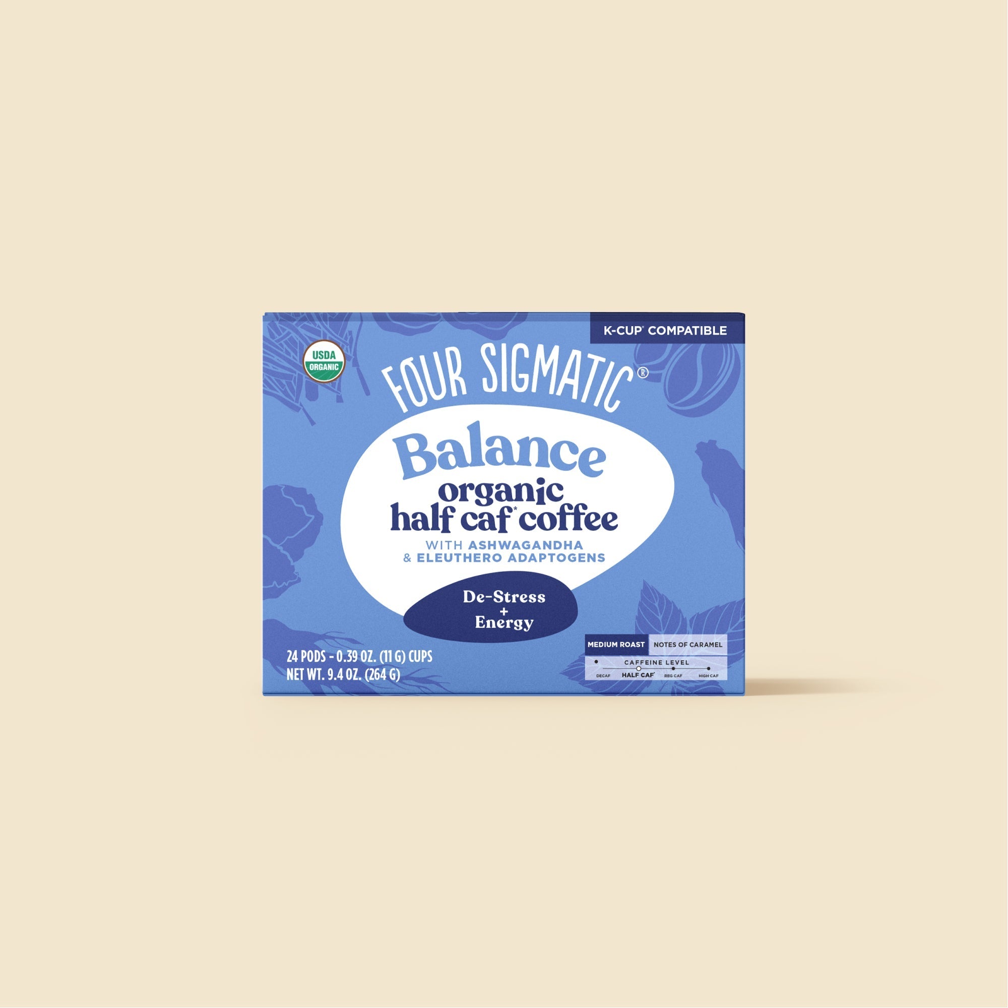 US Four SigmaticBalance Half Caf Coffee Pods Box - 24 count - M.S Skincare