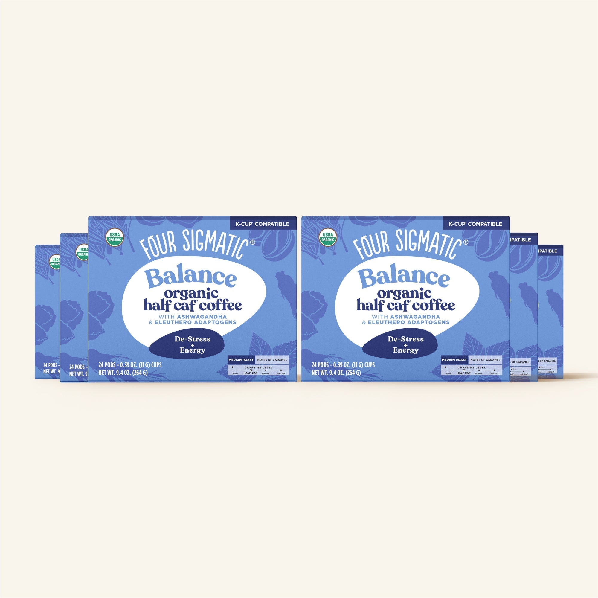 US Four SigmaticBalance Half Caf Coffee Pods Box - 24 count - M.S Skincare