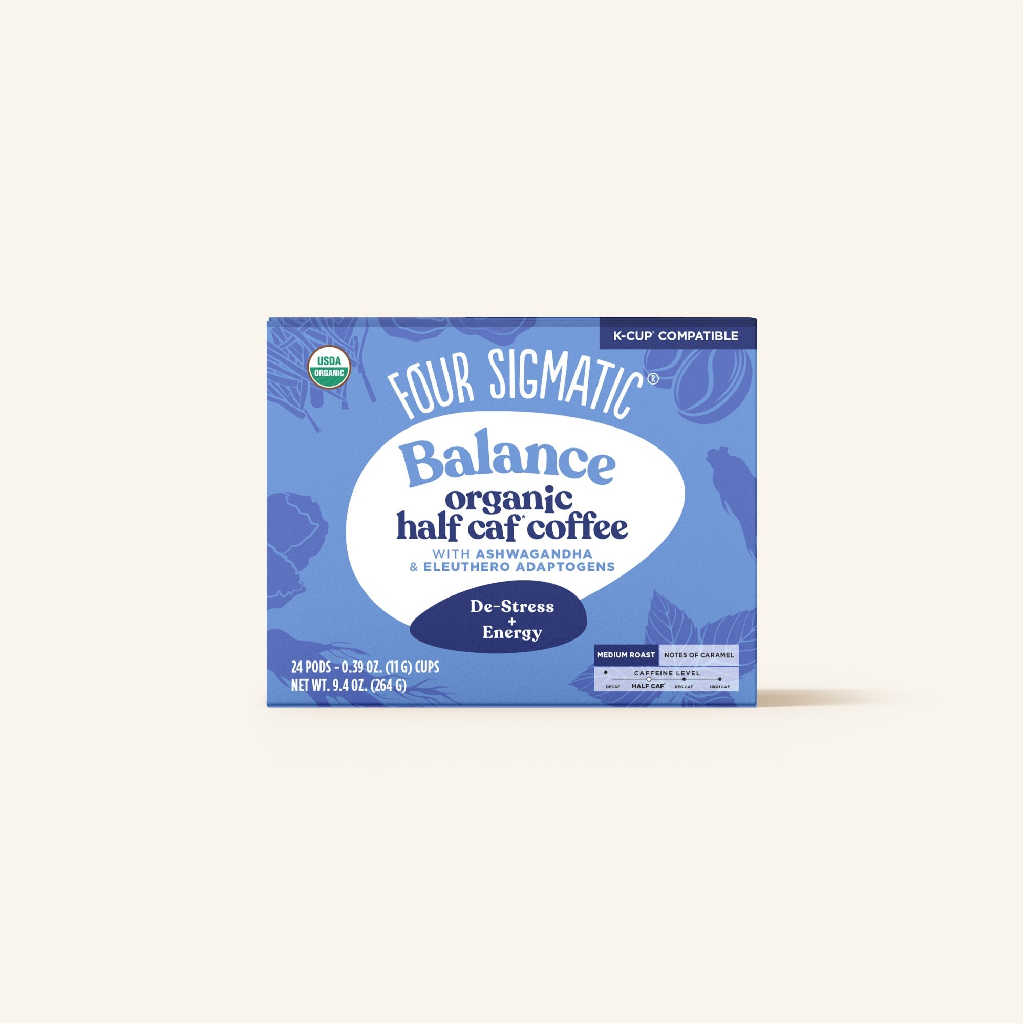 US Four SigmaticBalance Half Caf Coffee Pods Box - 24 count - M.S Skincare