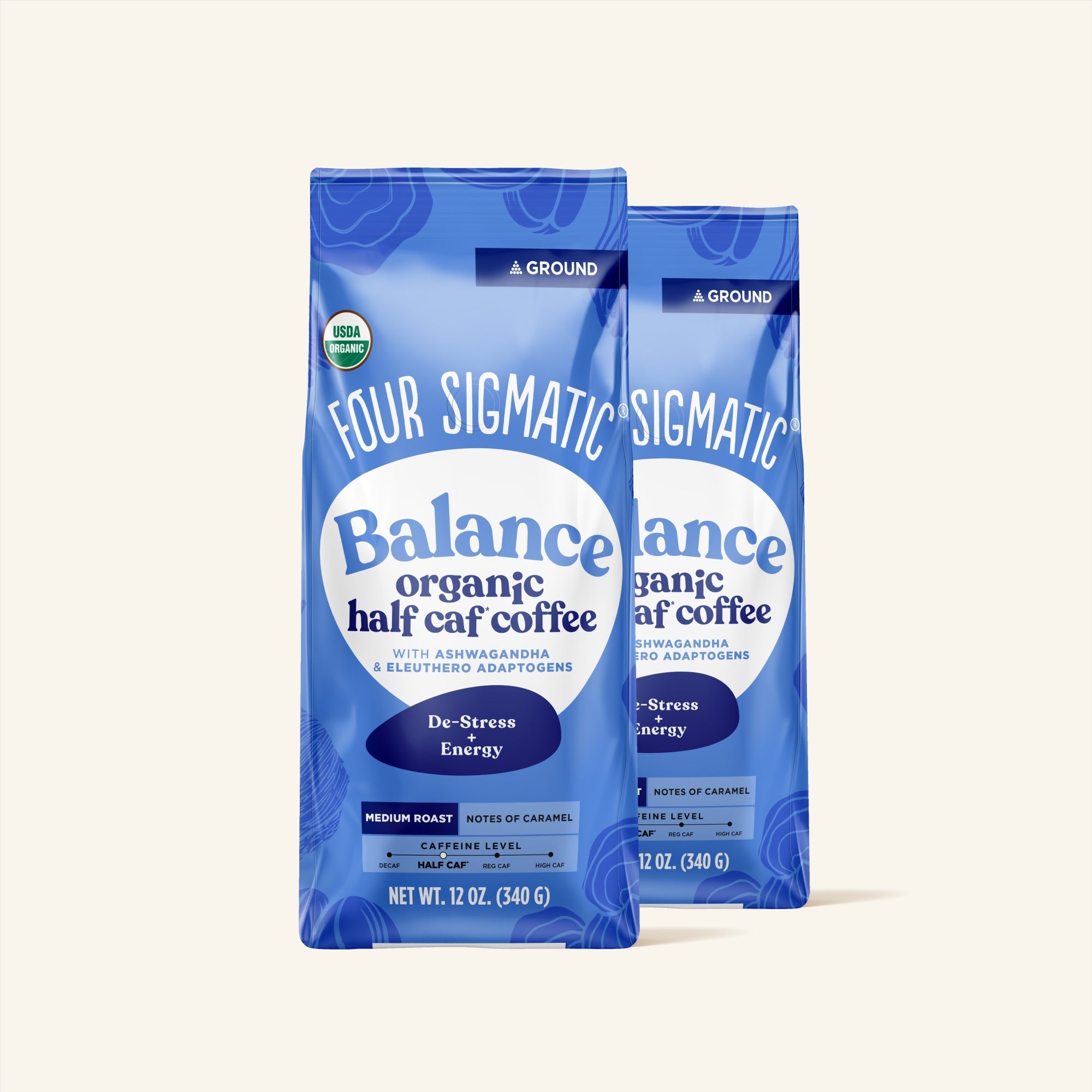 US Four SigmaticBalance Half Caf Ground Coffee Bag - M.S Skincare