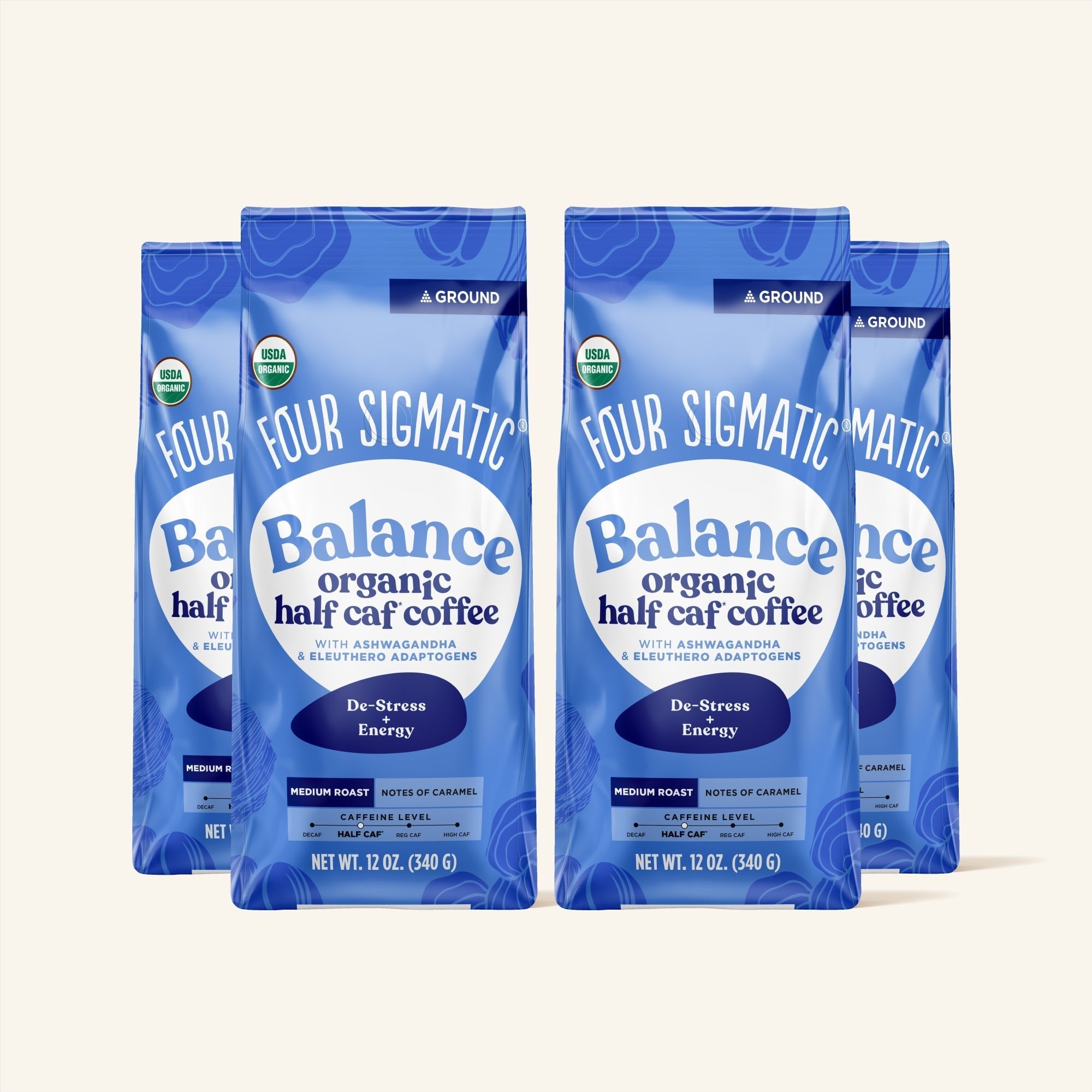 US Four SigmaticBalance Half Caf Ground Coffee Bag - M.S Skincare