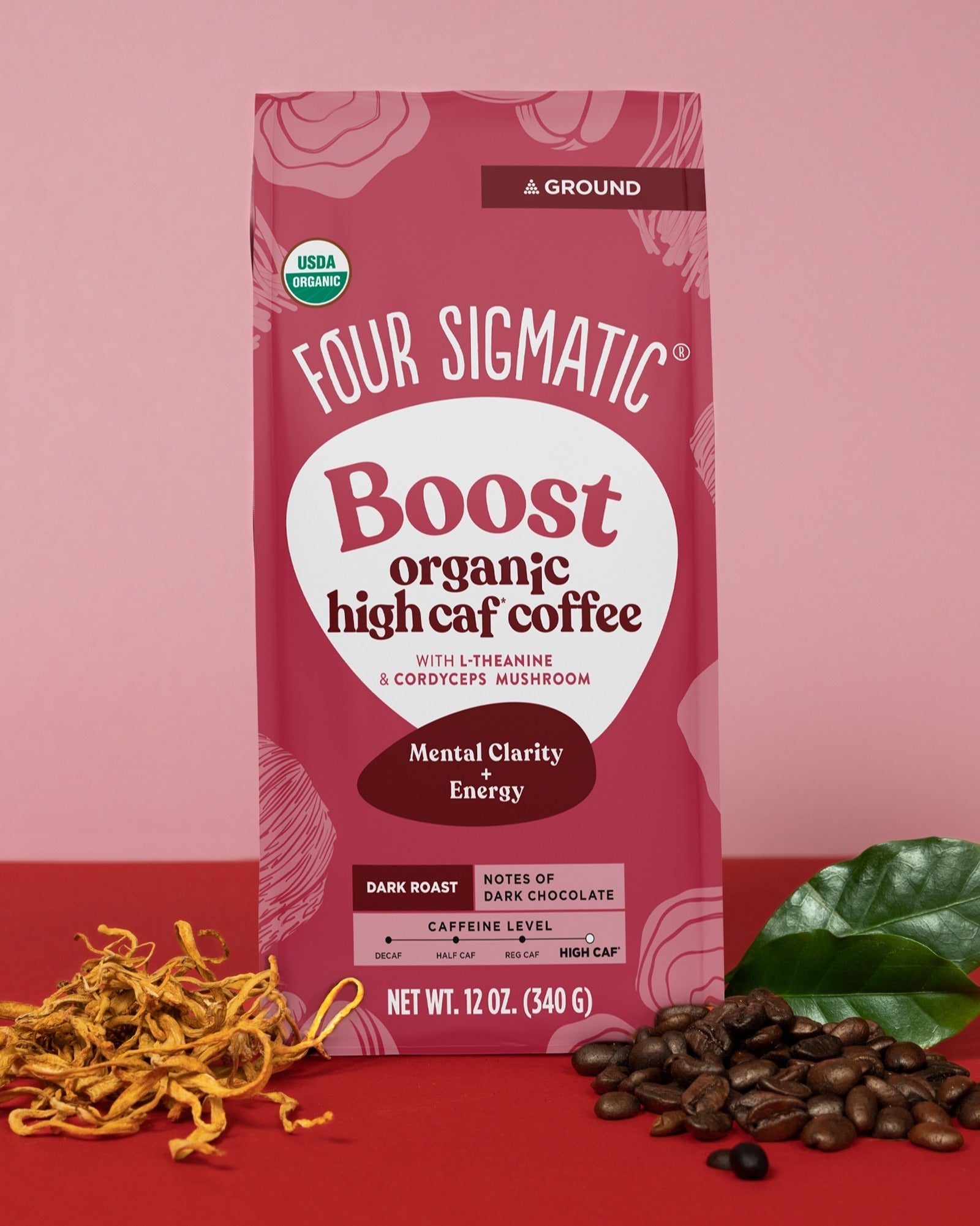 US Four SigmaticBoost High Caf Ground Coffee Bag - M.S Skincare