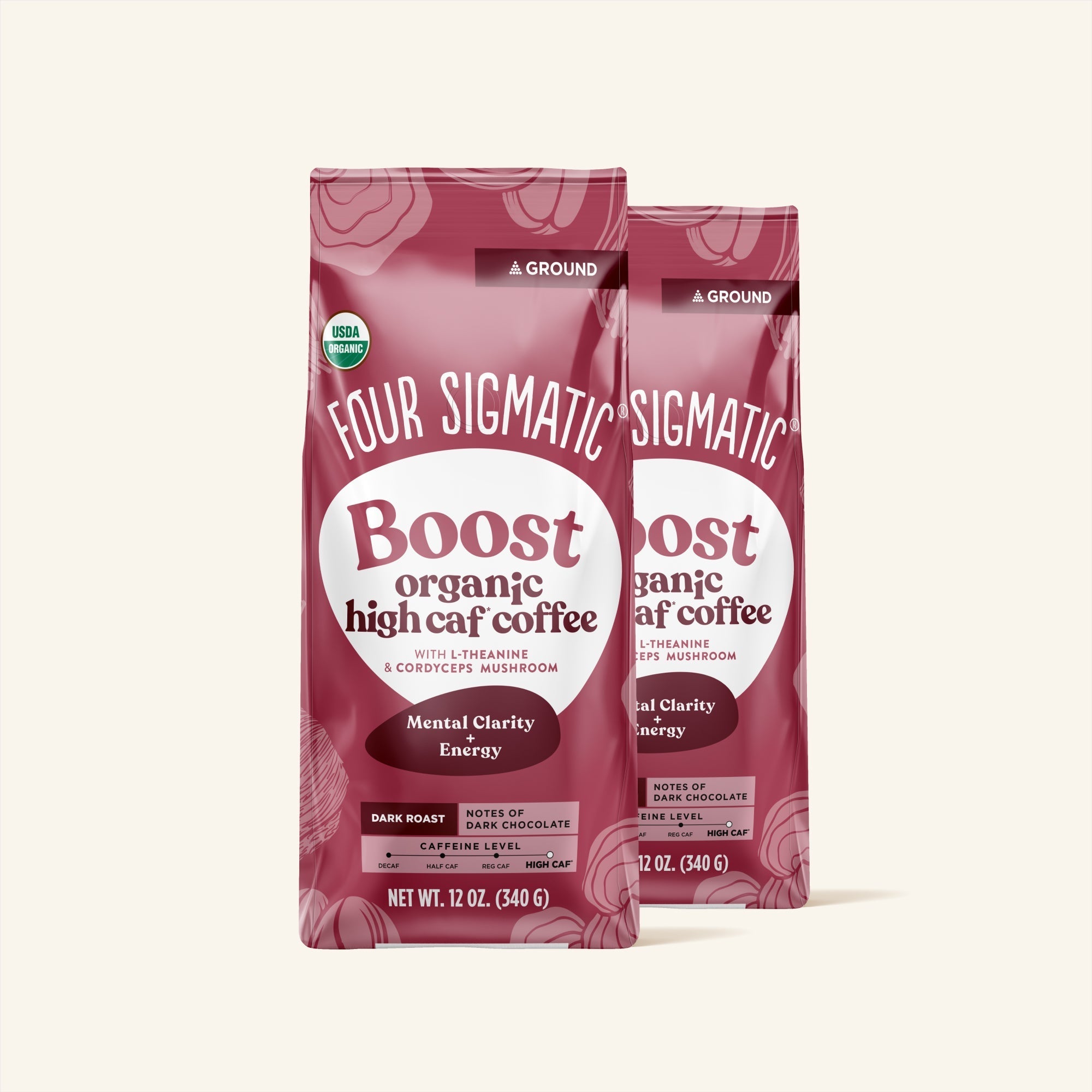 US Four SigmaticBoost High Caf Ground Coffee Bag - M.S Skincare