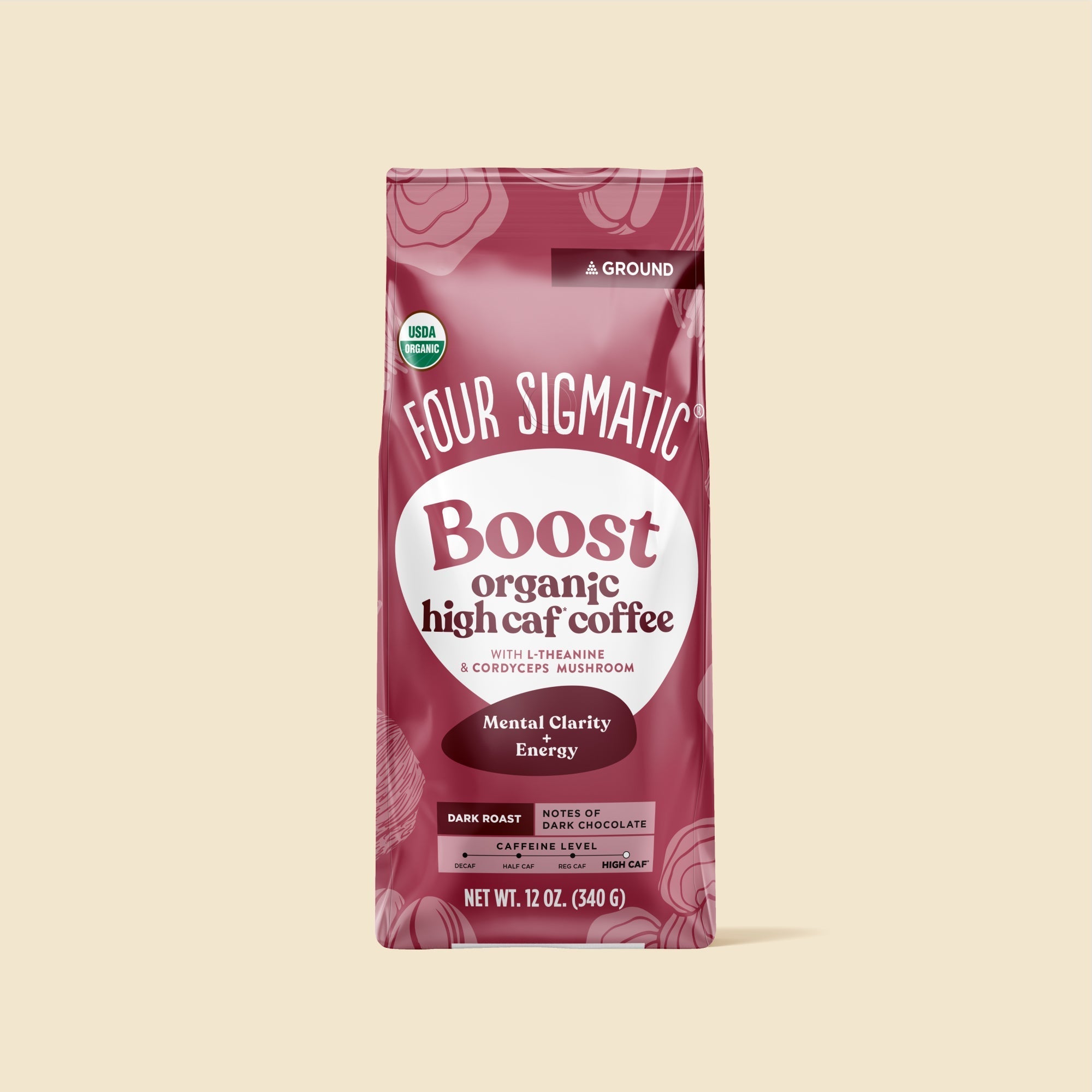 US Four SigmaticBoost High Caf Ground Coffee Bag - M.S Skincare