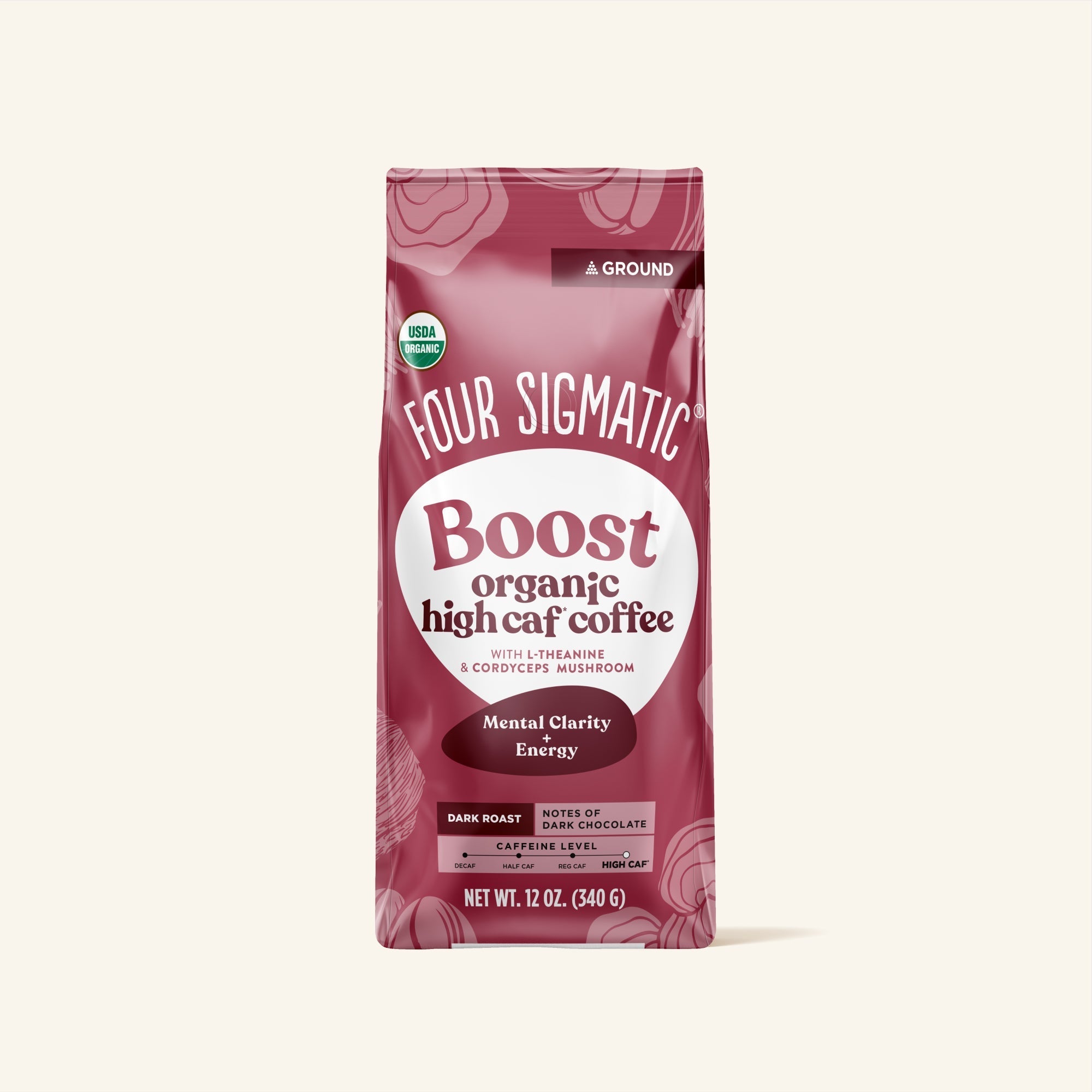 US Four SigmaticBoost High Caf Ground Coffee Bag - M.S Skincare