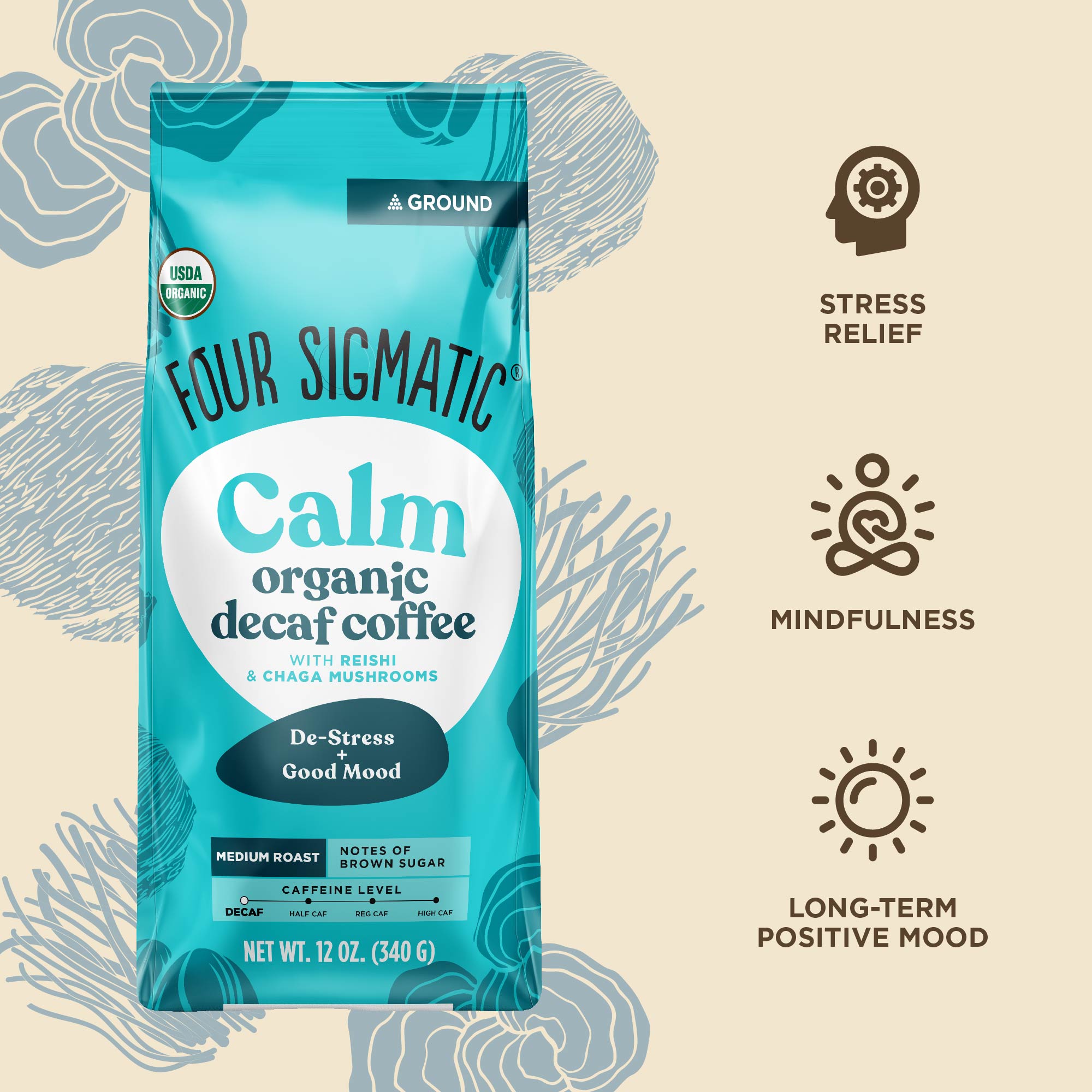 US Four SigmaticCalm Decaf Ground Coffee Bag - M.S Skincare