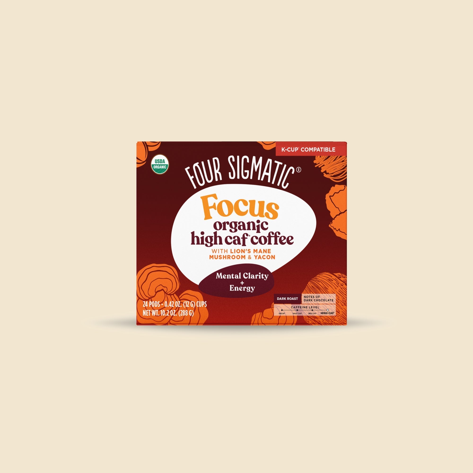 US Four Sigmatic Focus High Caf Coffee Pods (24ct)