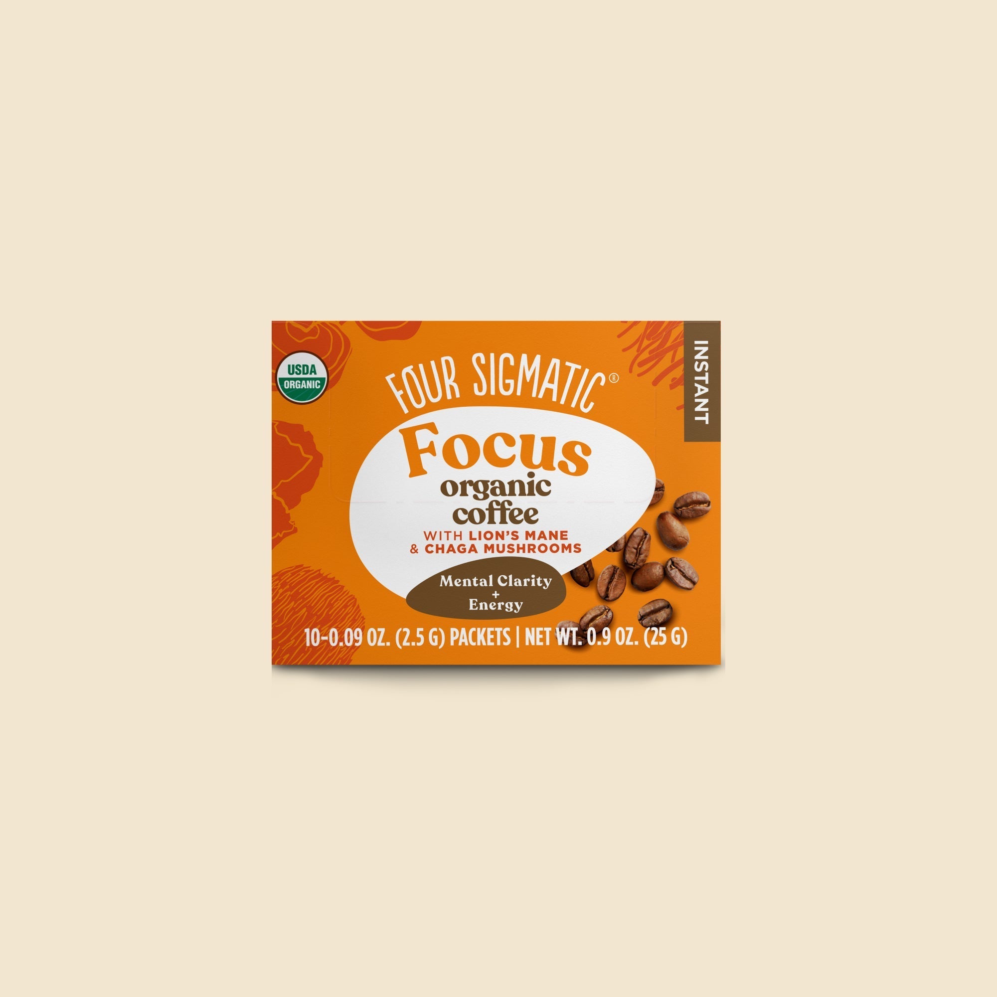 US Four Sigmatic Focus Instant Coffee, Packets