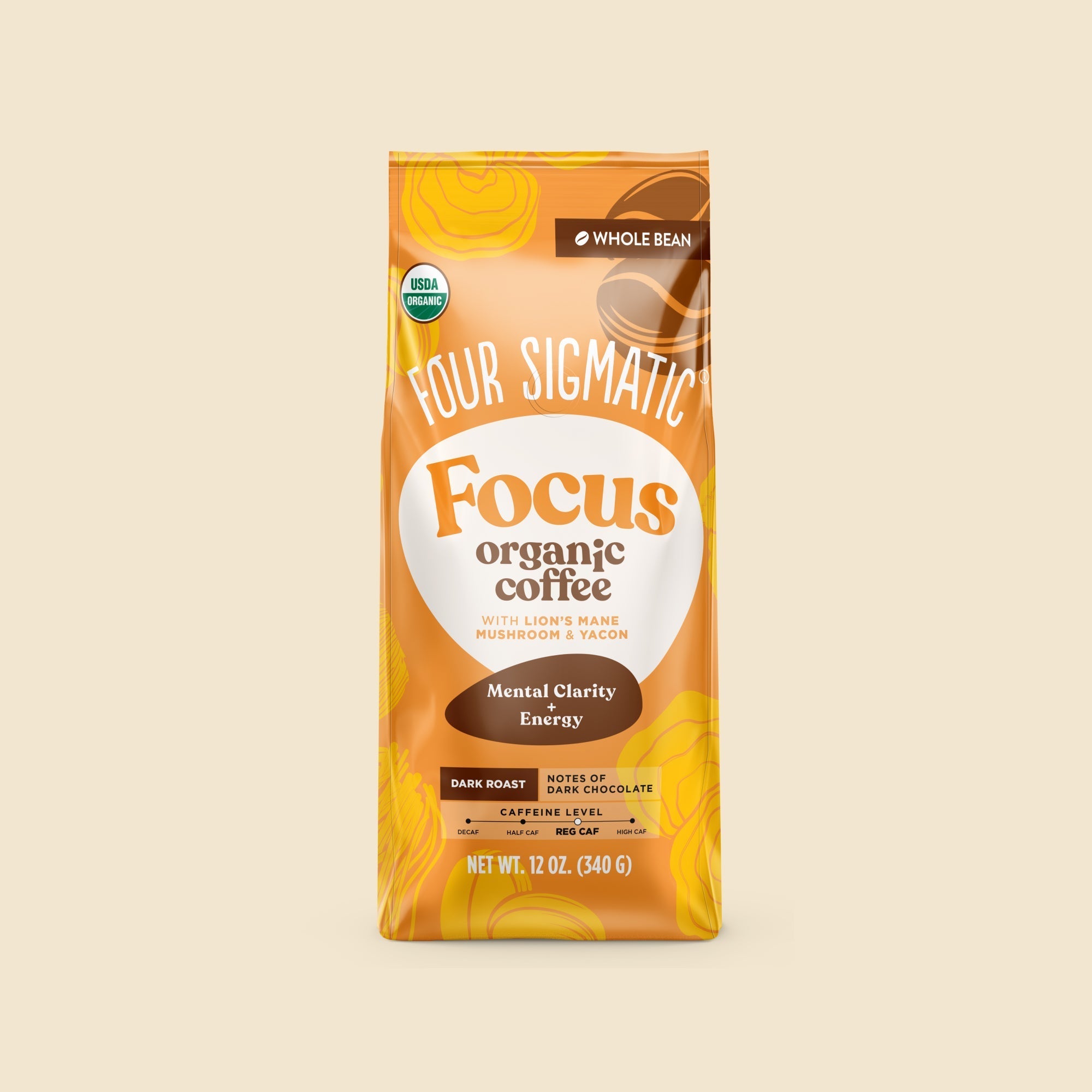 US Four Sigmatic Focus Whole Bean Coffee Bag