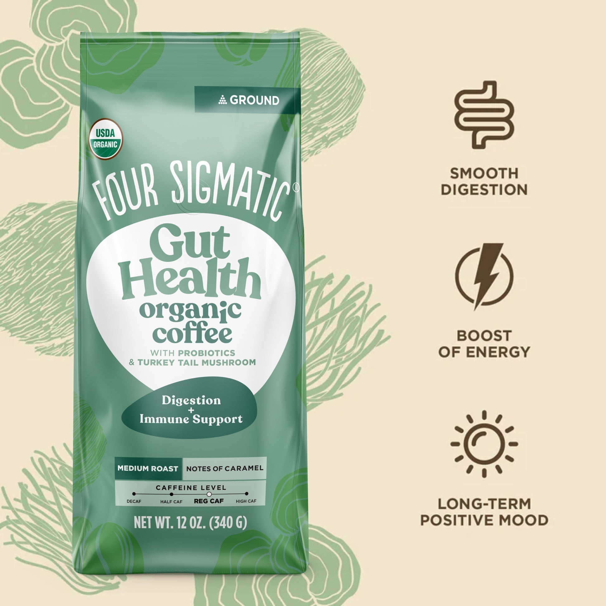 US Four Sigmatic Gut Health Ground Coffee Bag