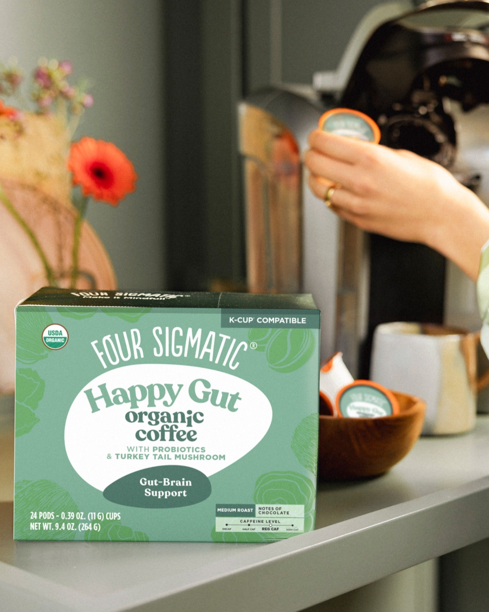 US Four SigmaticHappy Gut Coffee Pods Box - 24 count - M.S Skincare