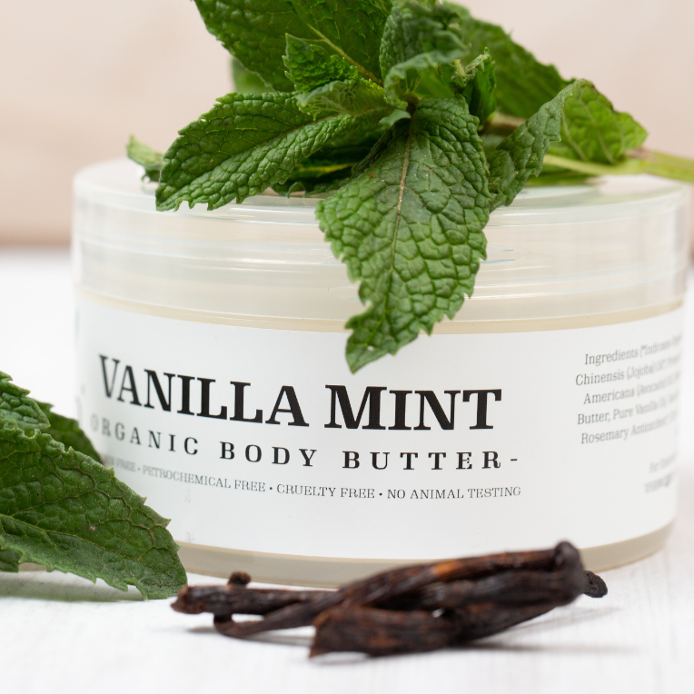 Vanilla Mint Body Butter | Natural Body Lotion | Una Biologicals