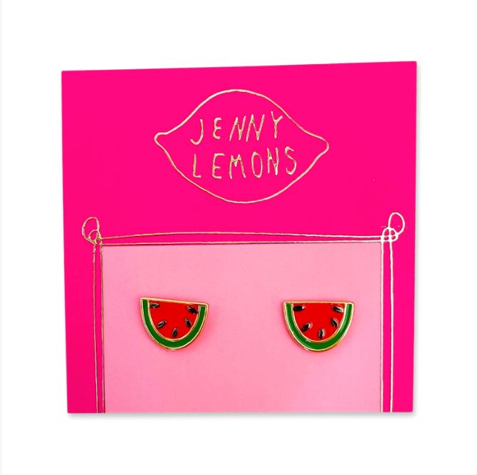 Watermelon Enamel Earrings