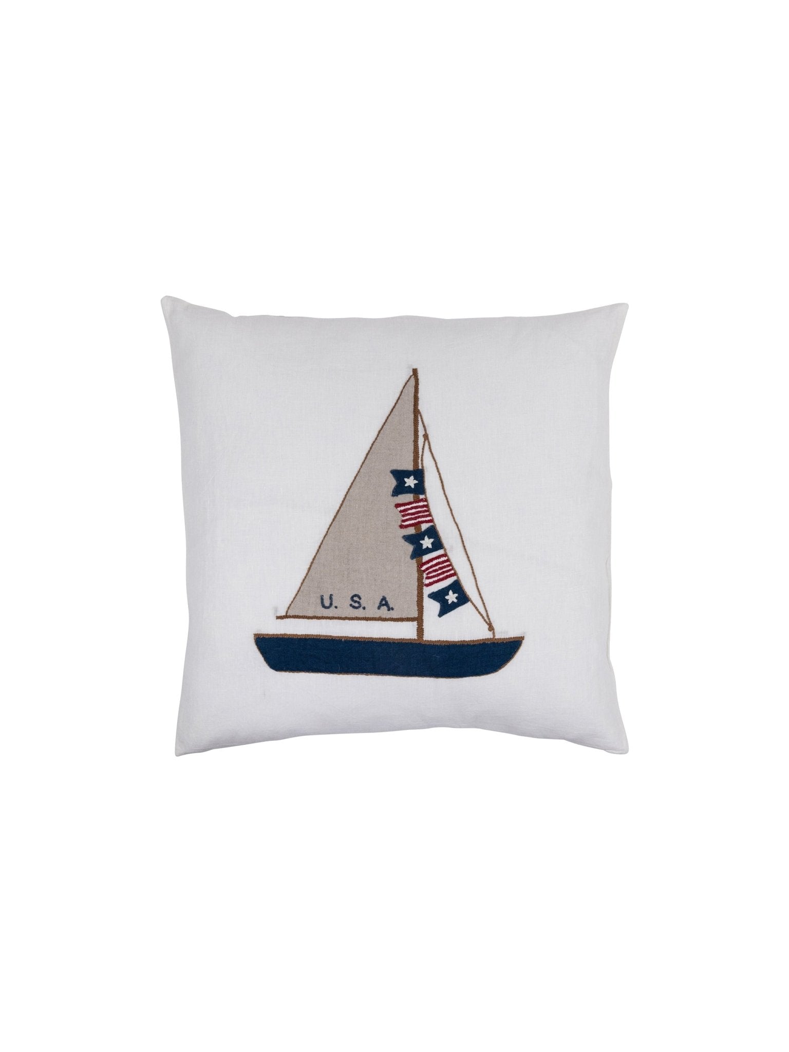 Weston Table America Sailboat Linen Throw Pillow