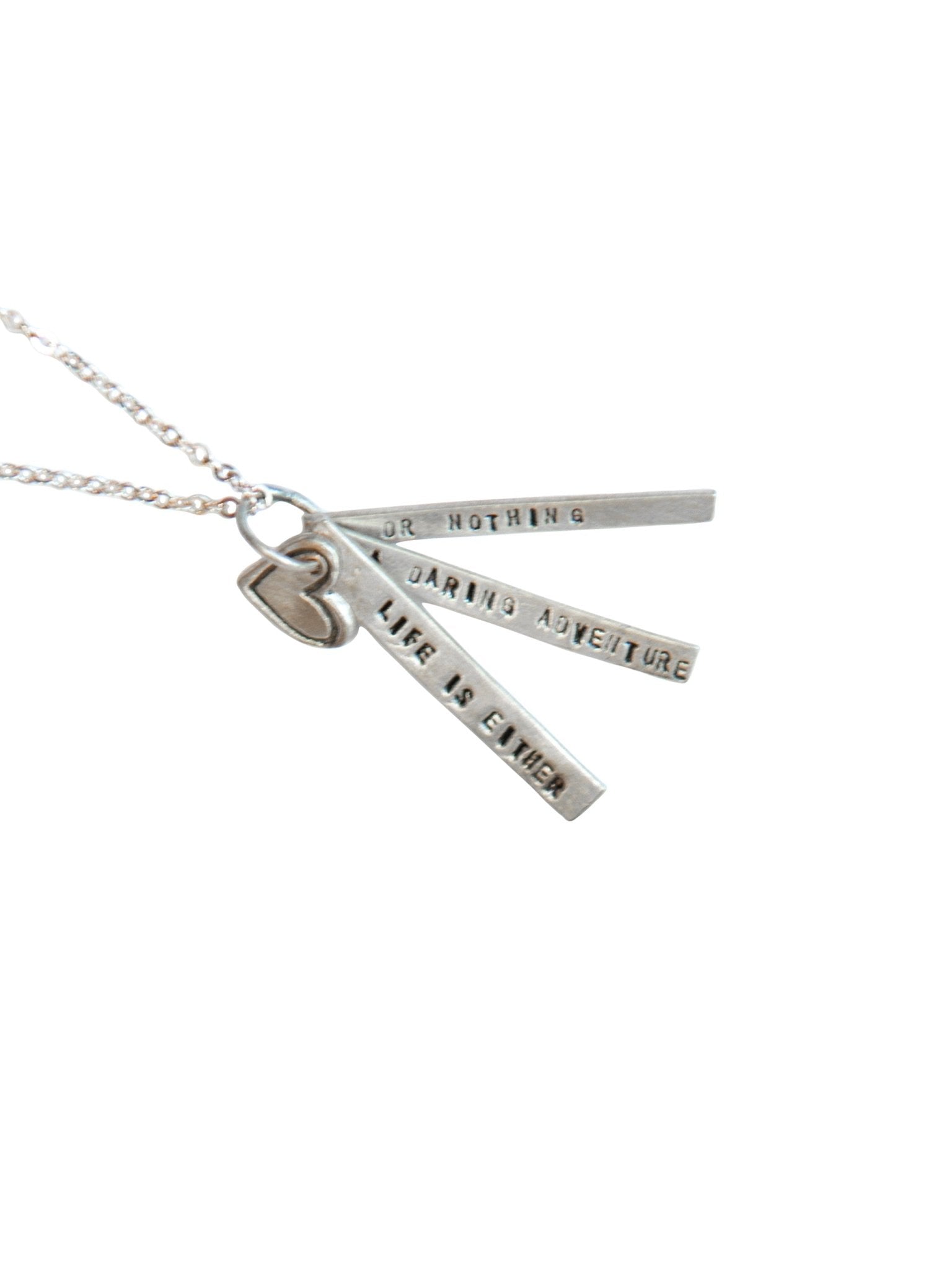 Weston Table Chocolate & Steel Long - Bar Quote Necklace Helen Keller