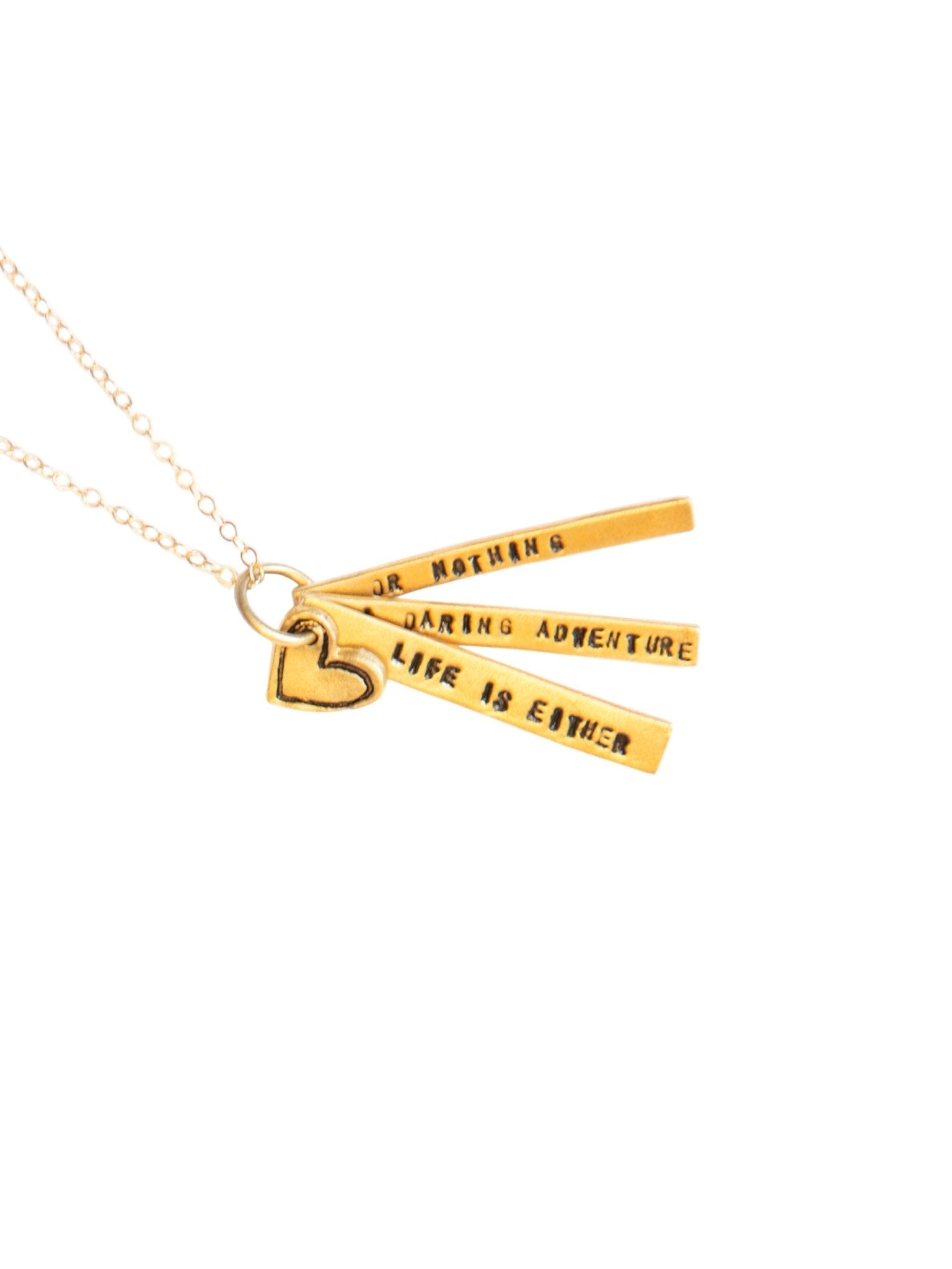 Weston Table Chocolate & Steel Long - Bar Quote Necklace Helen Keller