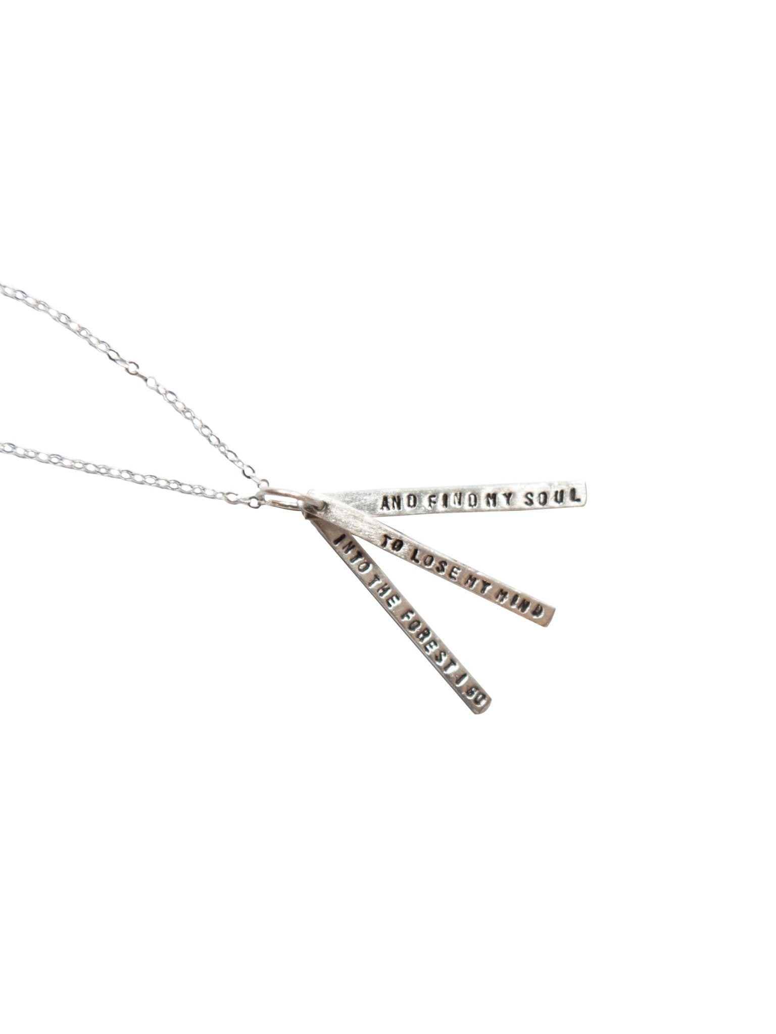 Weston Table Chocolate & Steel Long - Bar Quote Necklace John Muir