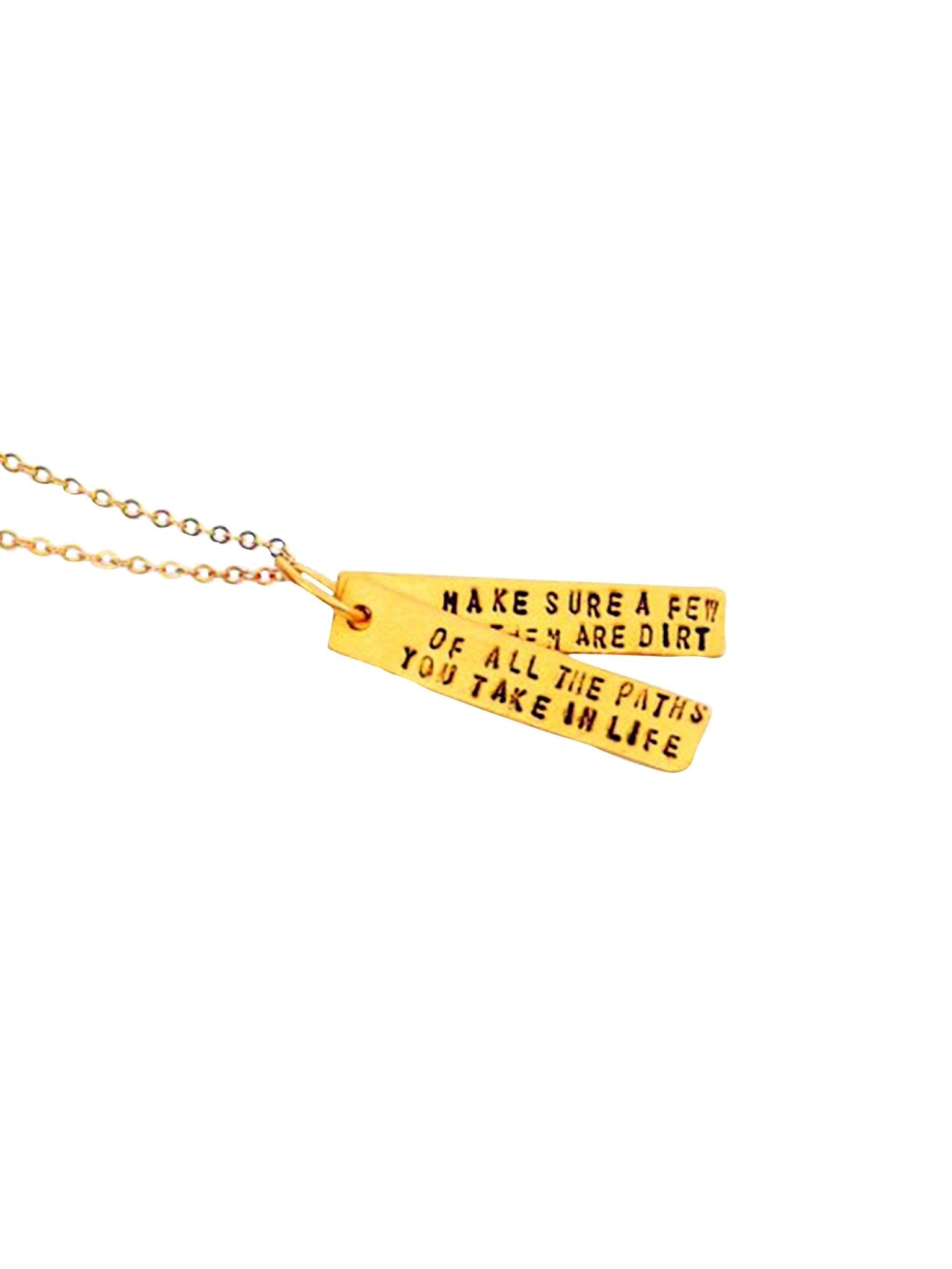 Weston Table Chocolate & Steel Long - Bar Quote Necklace John Muir