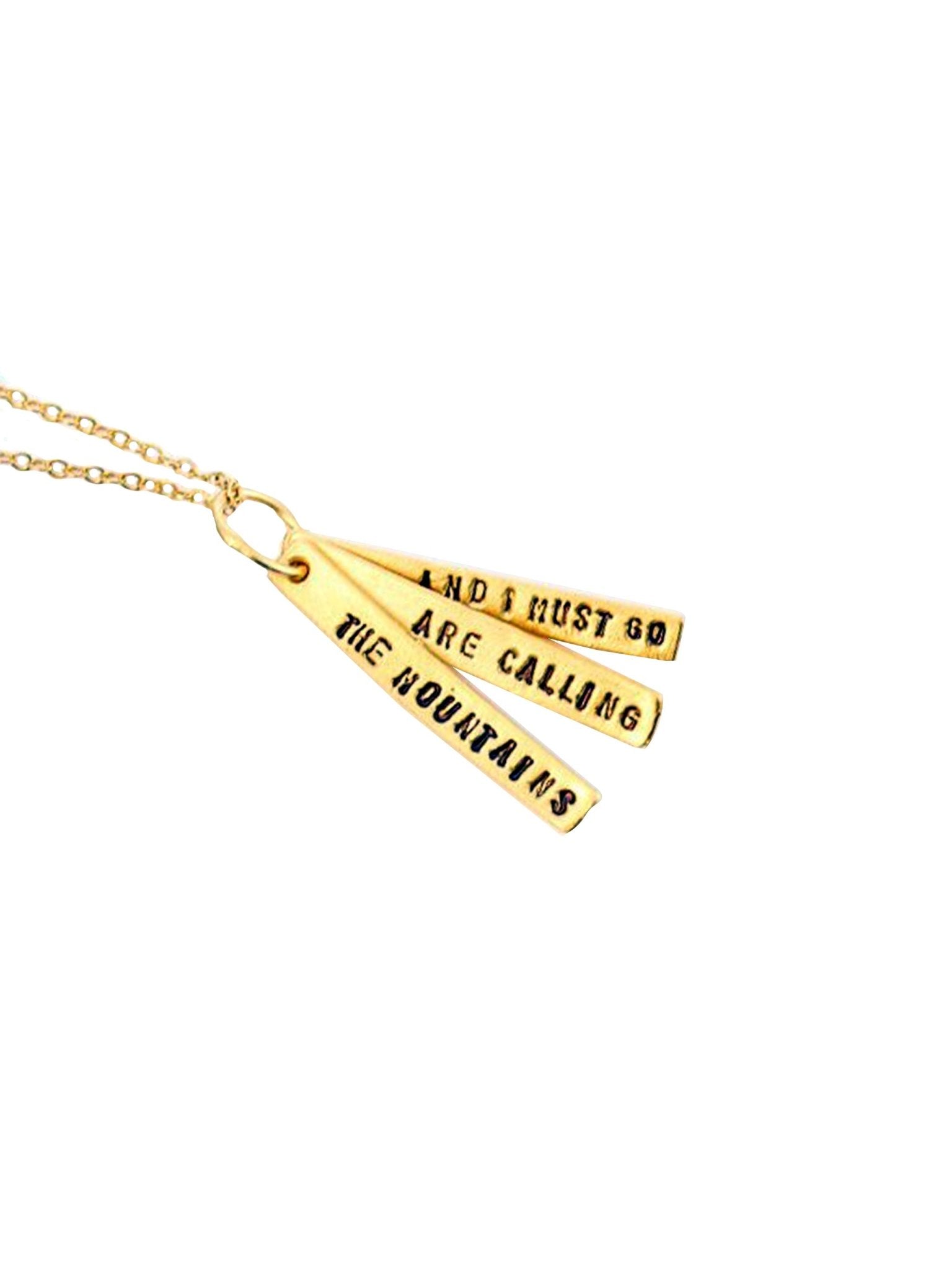 Weston Table Chocolate & Steel Long - Bar Quote Necklace John Muir