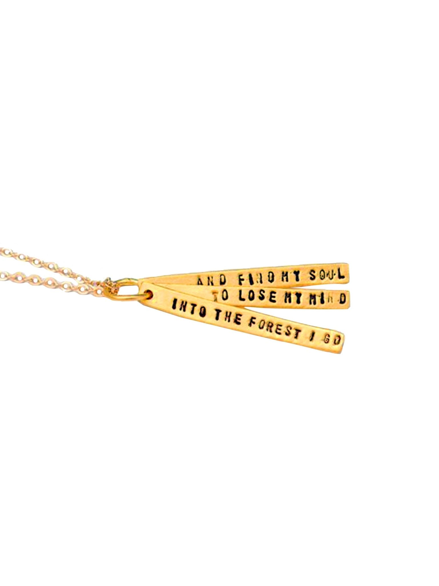 Weston Table Chocolate & Steel Long - Bar Quote Necklace John Muir