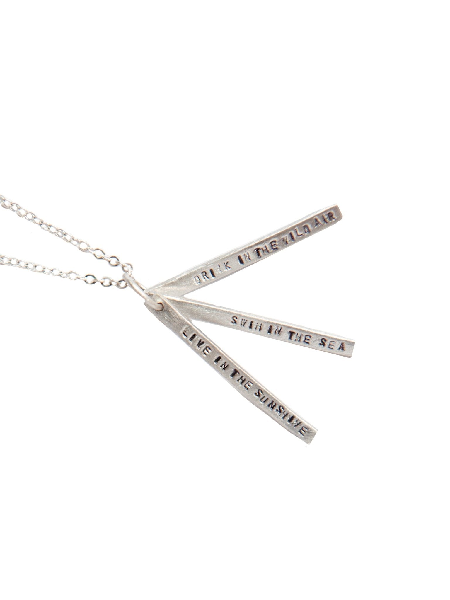 Weston Table Chocolate & Steel Long - Bar Quote Necklace Ralph Waldo Emerson