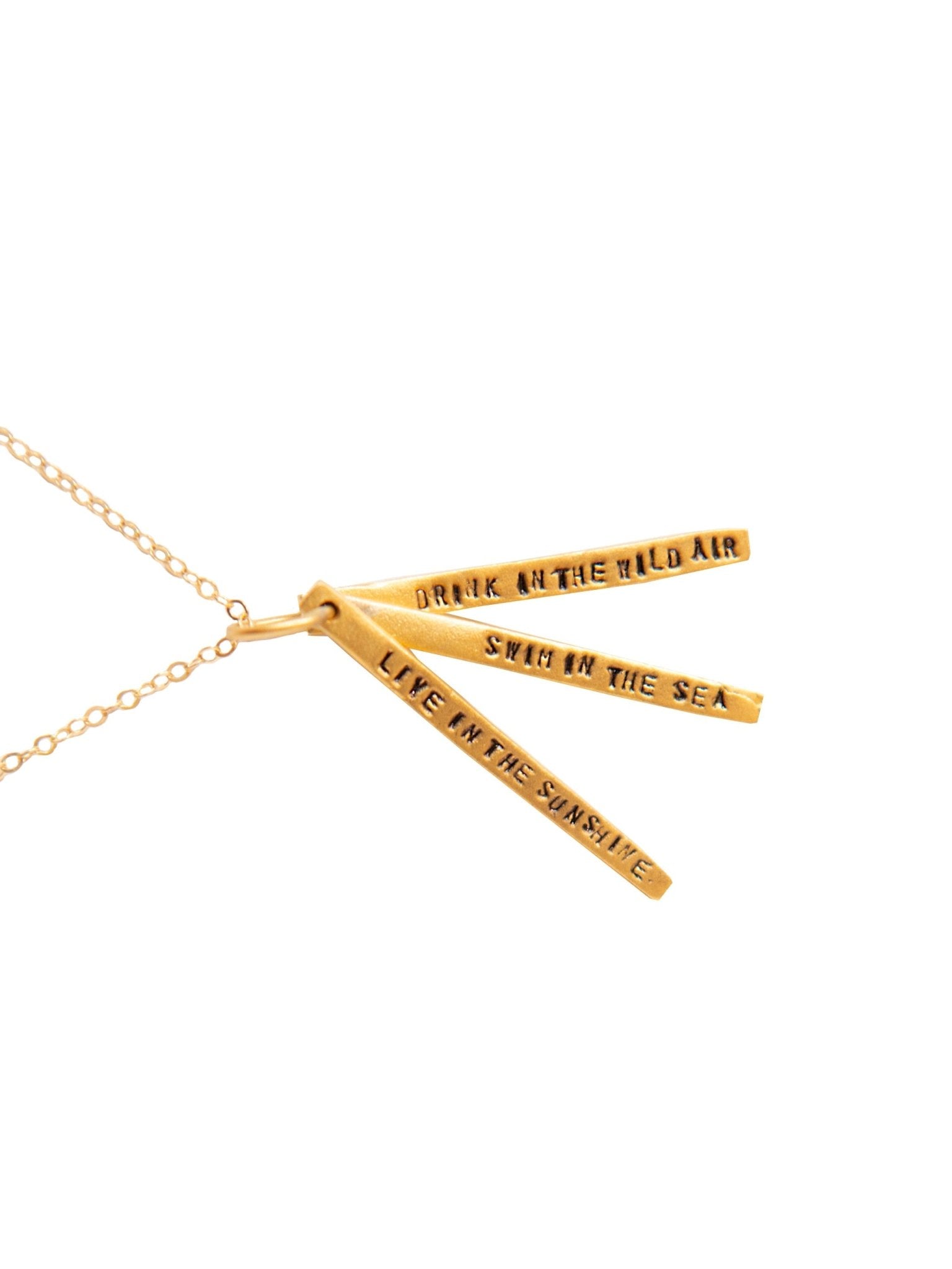 Weston Table Chocolate & Steel Long - Bar Quote Necklace Ralph Waldo Emerson