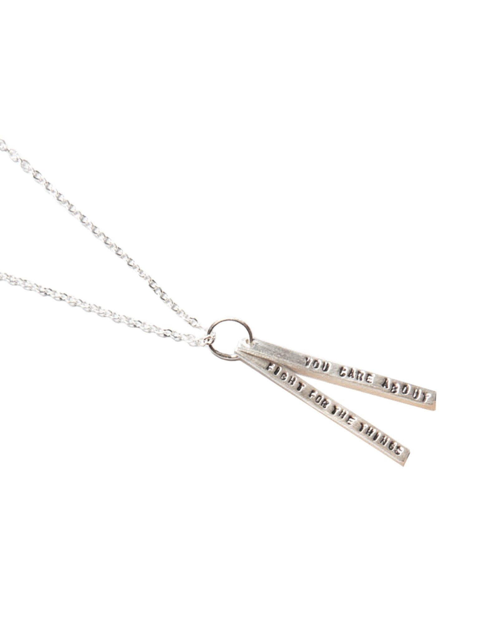 Weston Table Chocolate & Steel Long - Bar Quote Necklace Ruth Bader Ginsburg