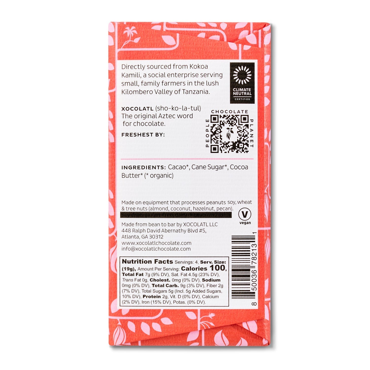 Xocolatl Small Batch ChocolateKilombero Valley, Tanzania 73% - M.S Skincare