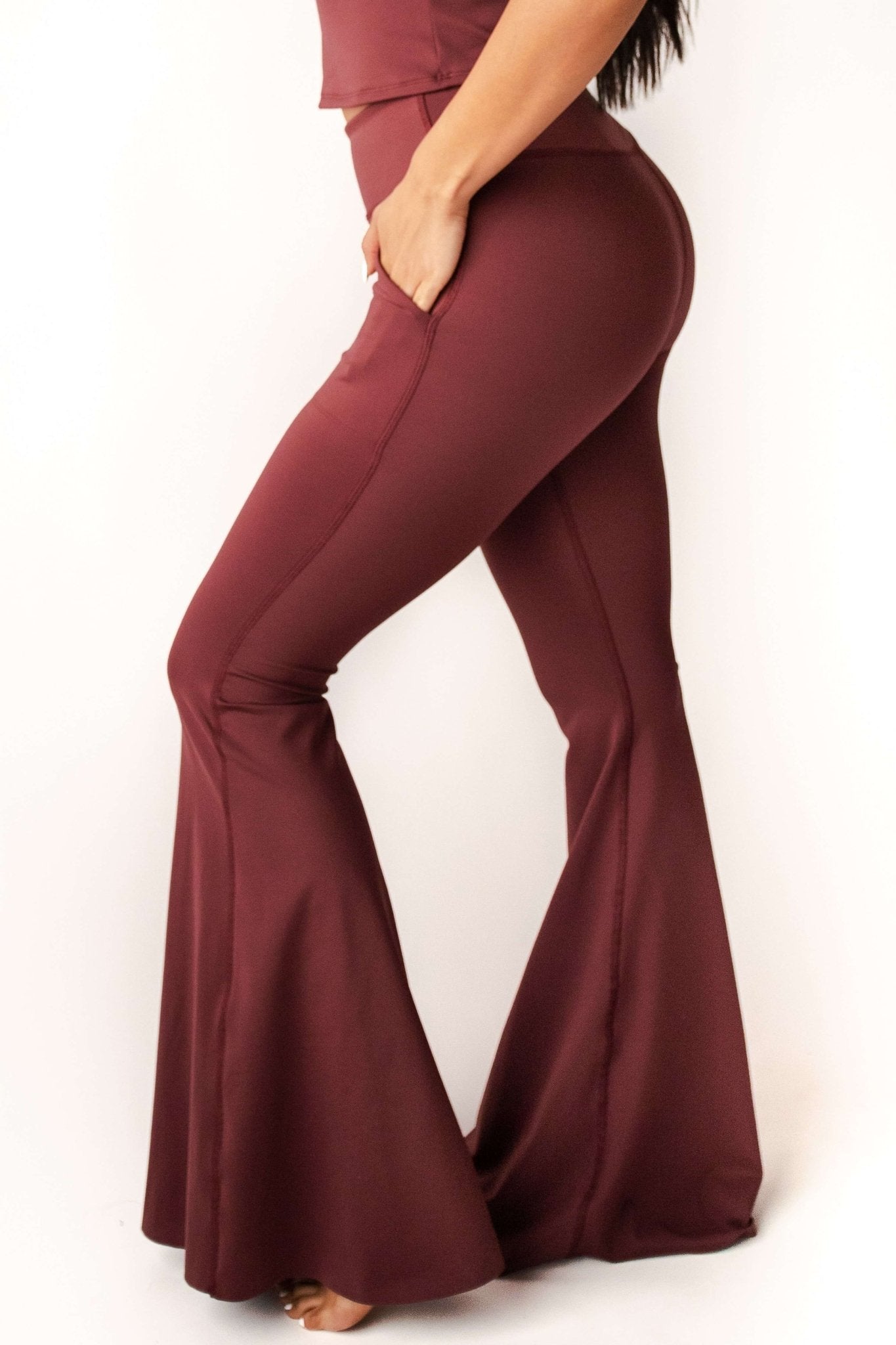 Yoga DemocracyBell Bottoms 2.0 in Maroon - M.S Skincare