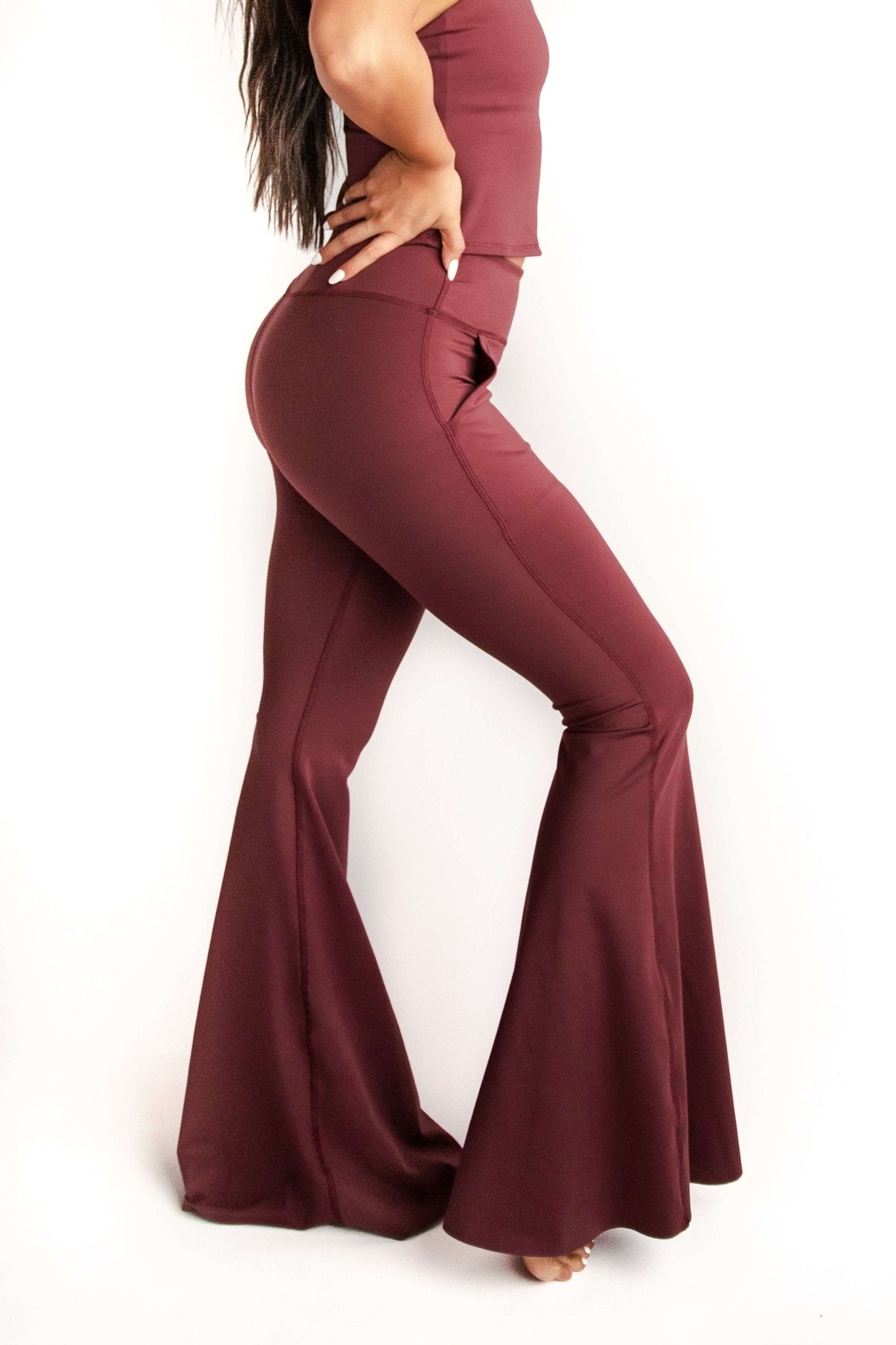 Yoga DemocracyBell Bottoms 2.0 in Maroon - M.S Skincare