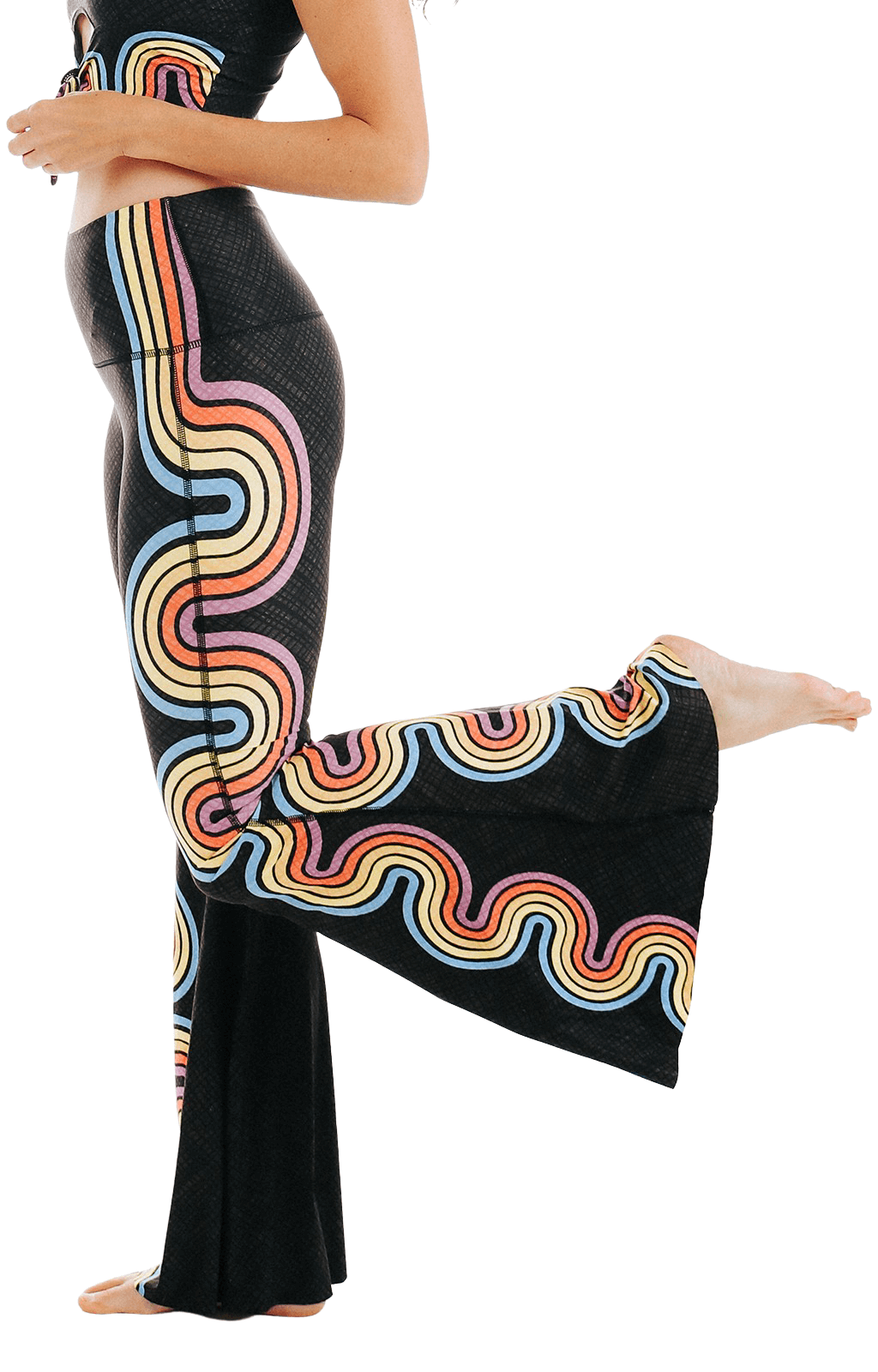 Yoga DemocracyDouble Rainbow Printed Bell Bottoms - M.S Skincare