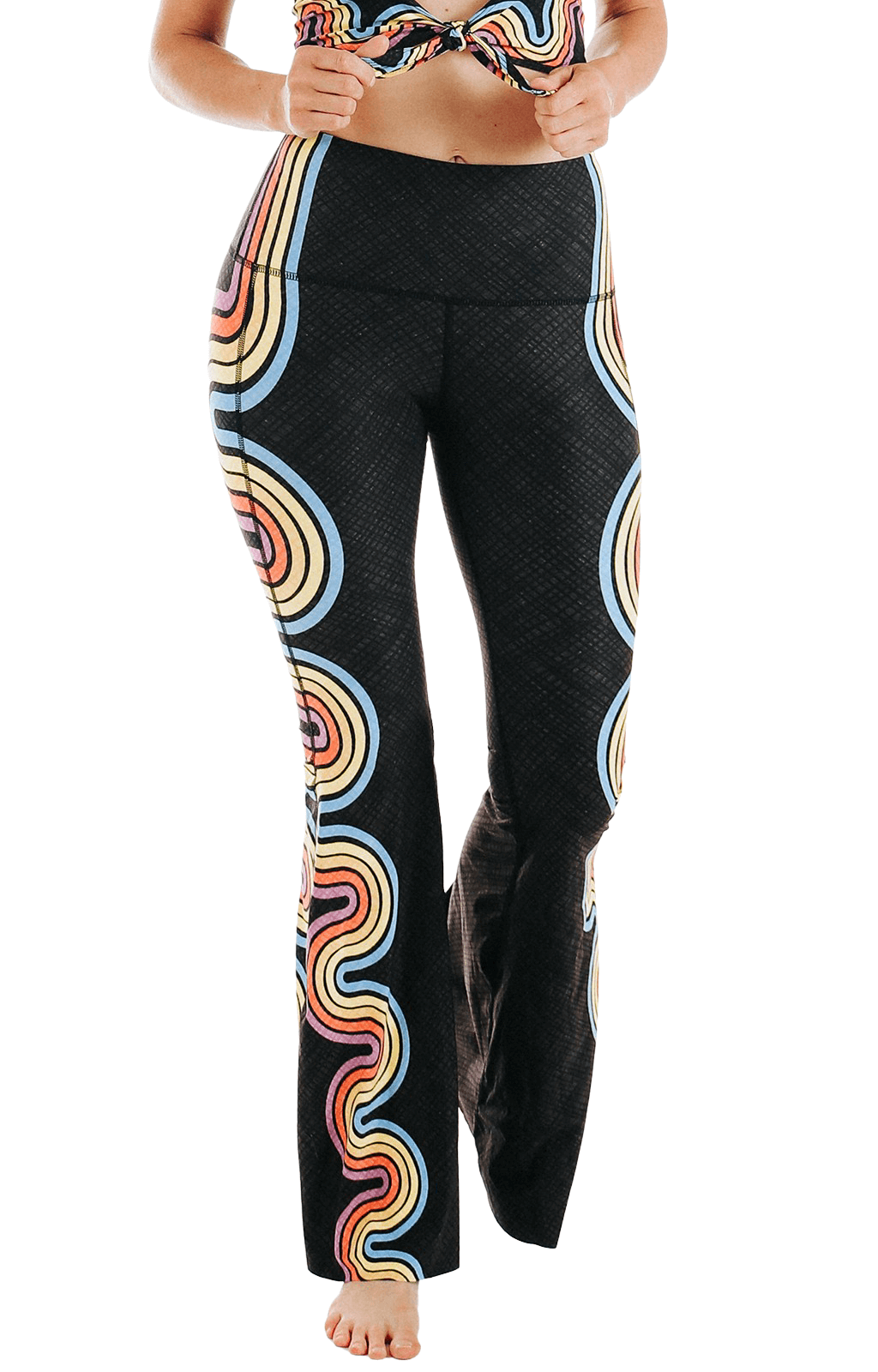 Yoga DemocracyDouble Rainbow Printed Bell Bottoms - M.S Skincare