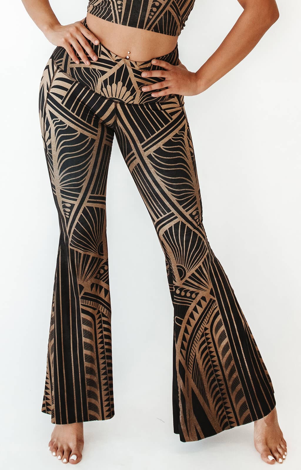 Yoga DemocracyElegant Empire Printed Bell Bottoms - M.S Skincare