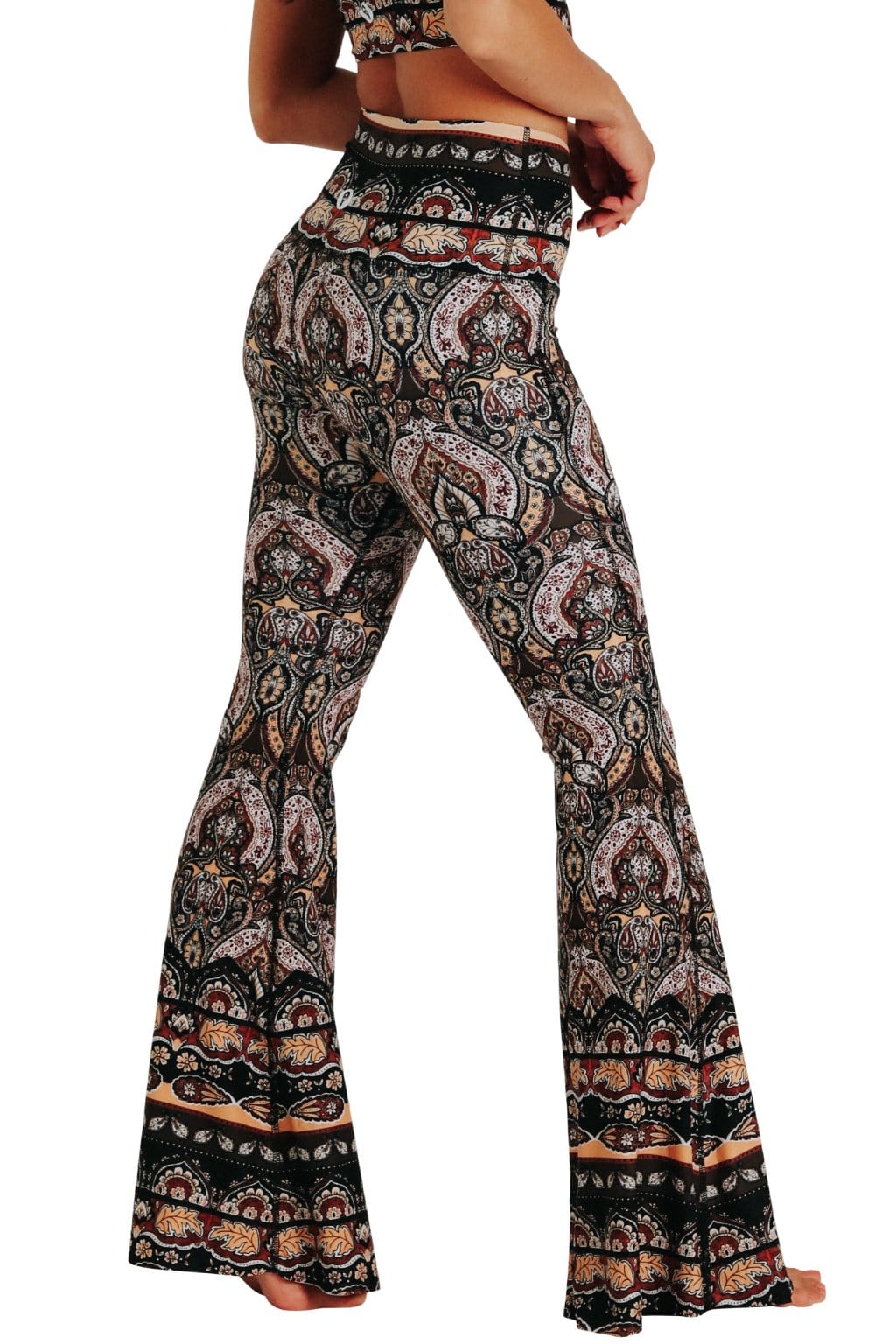 Yoga DemocracyEspresso Yourself Printed Bell Bottoms - M.S Skincare