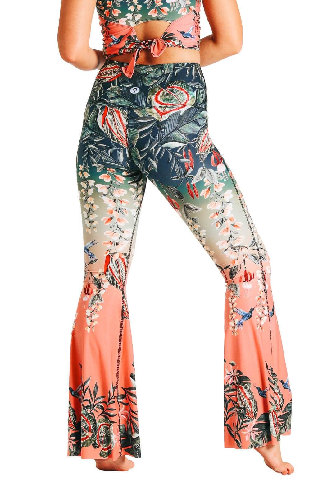 Yoga DemocracyFeeling Ferntastic Printed Bell Bottoms - M.S Skincare