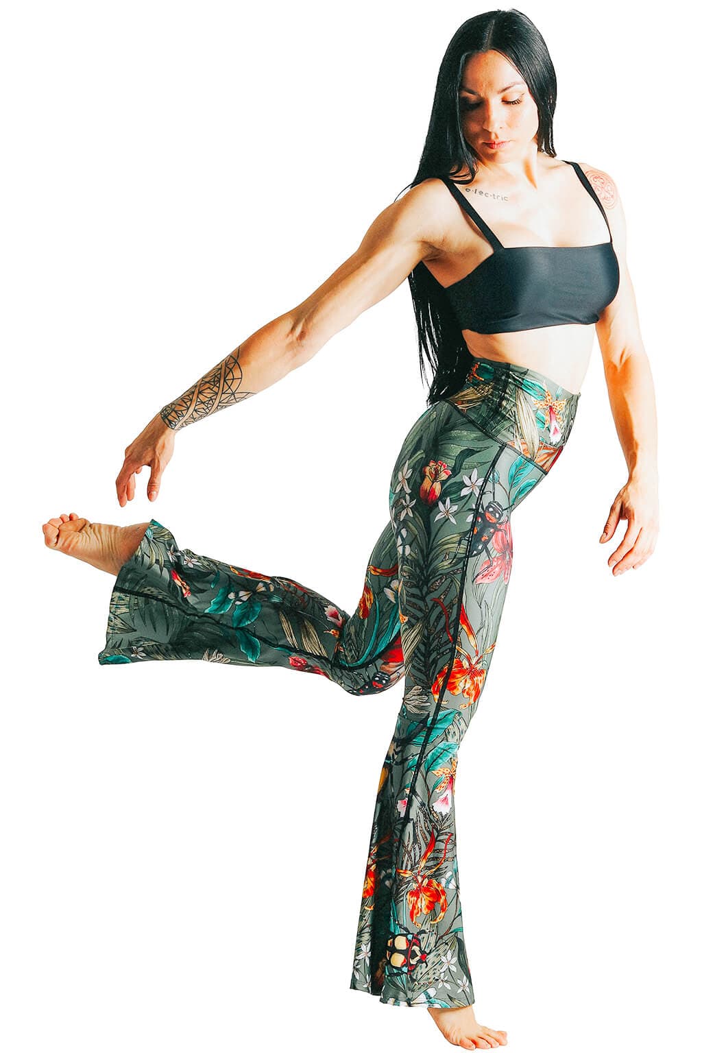 Yoga DemocracyGreen Thumb Printed Bell Bottoms - M.S Skincare