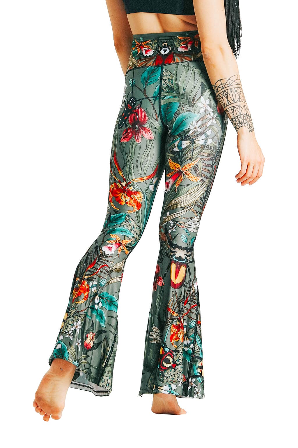 Yoga DemocracyGreen Thumb Printed Bell Bottoms - M.S Skincare