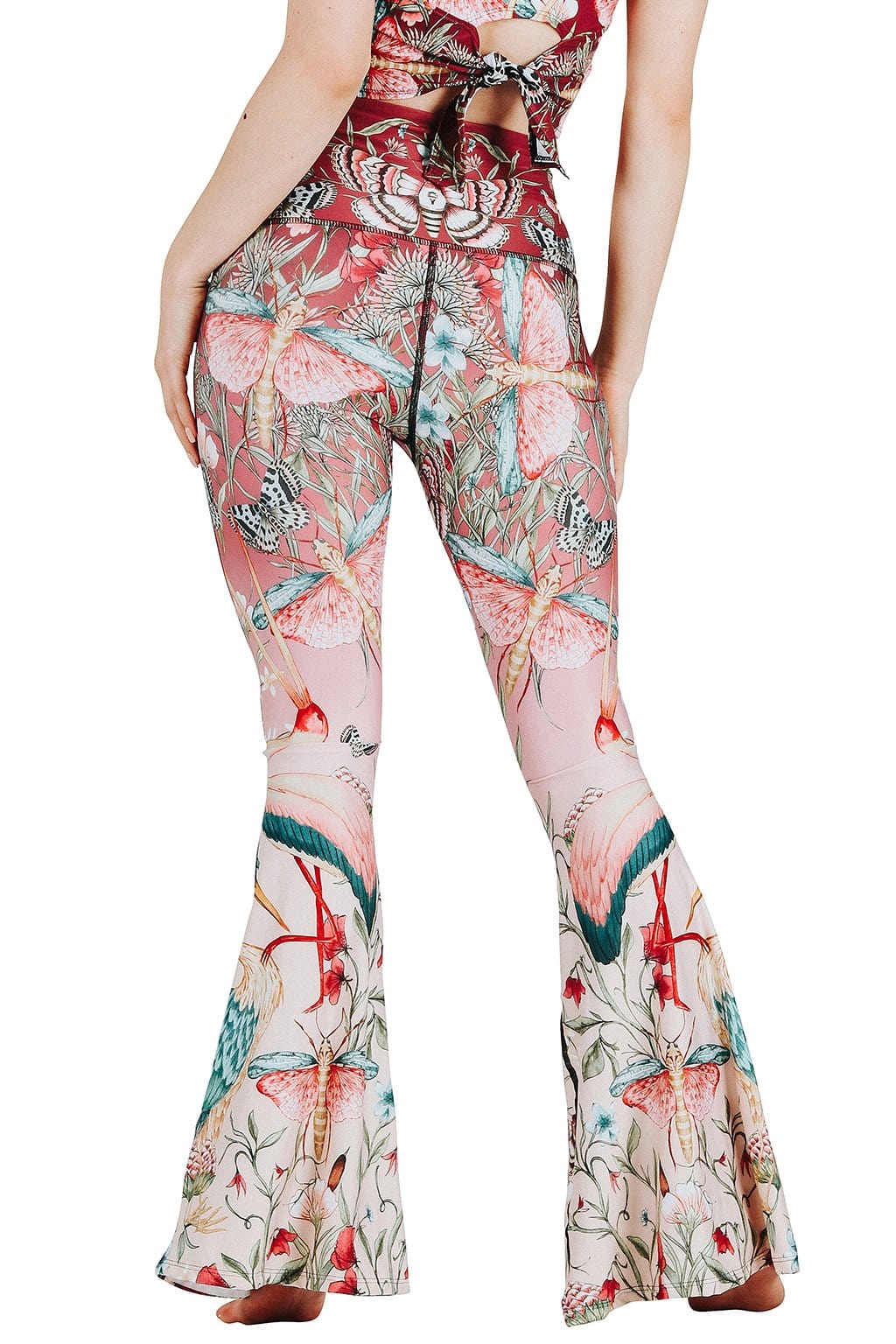 Yoga DemocracyPretty In Pink Printed Bell Bottoms - M.S Skincare