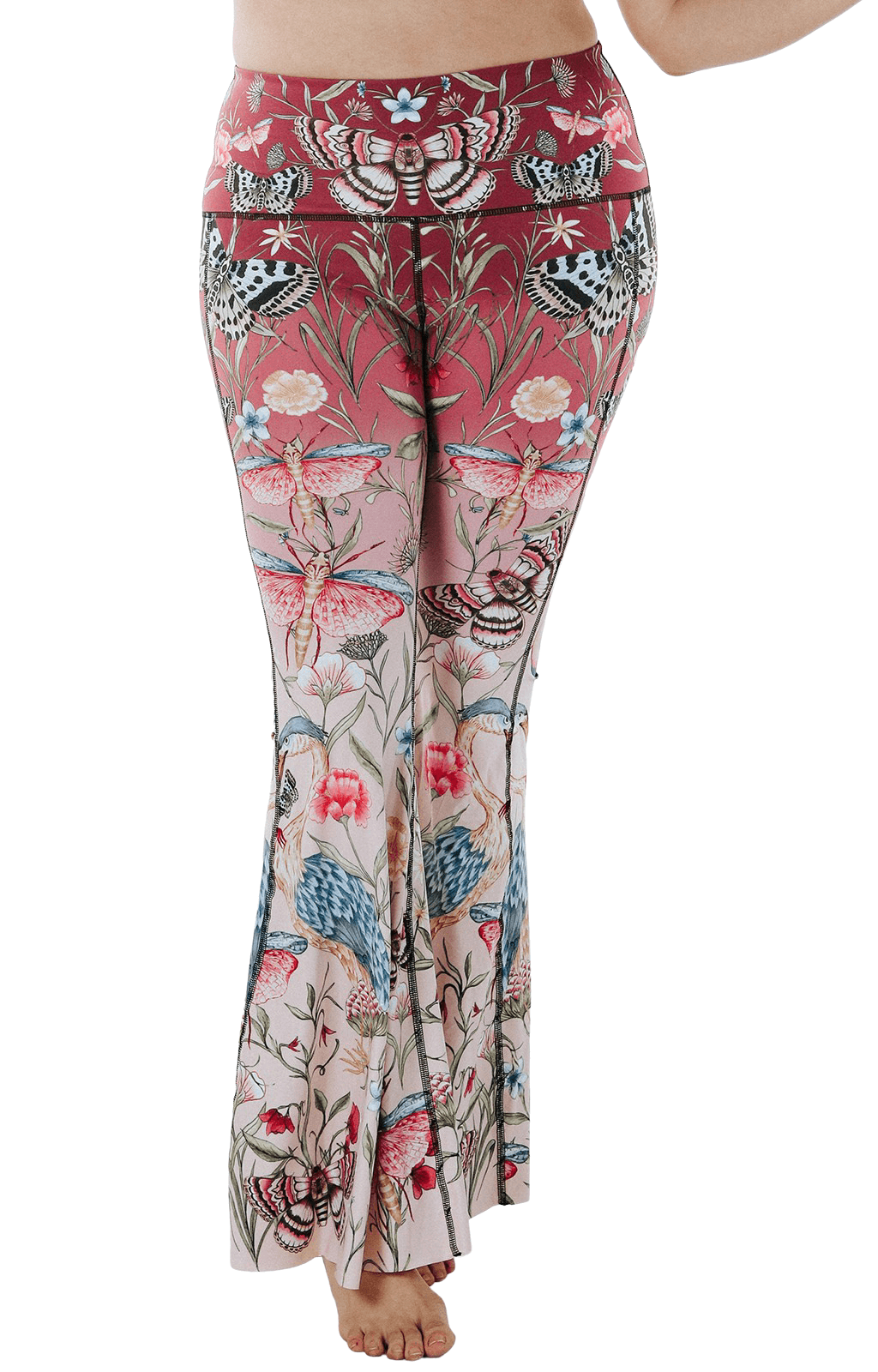 Yoga DemocracyPretty In Pink Printed Bell Bottoms - M.S Skincare