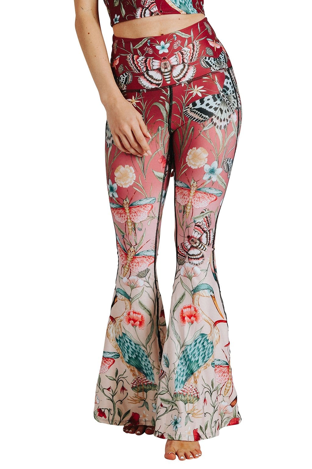 Yoga DemocracyPretty In Pink Printed Bell Bottoms - M.S Skincare