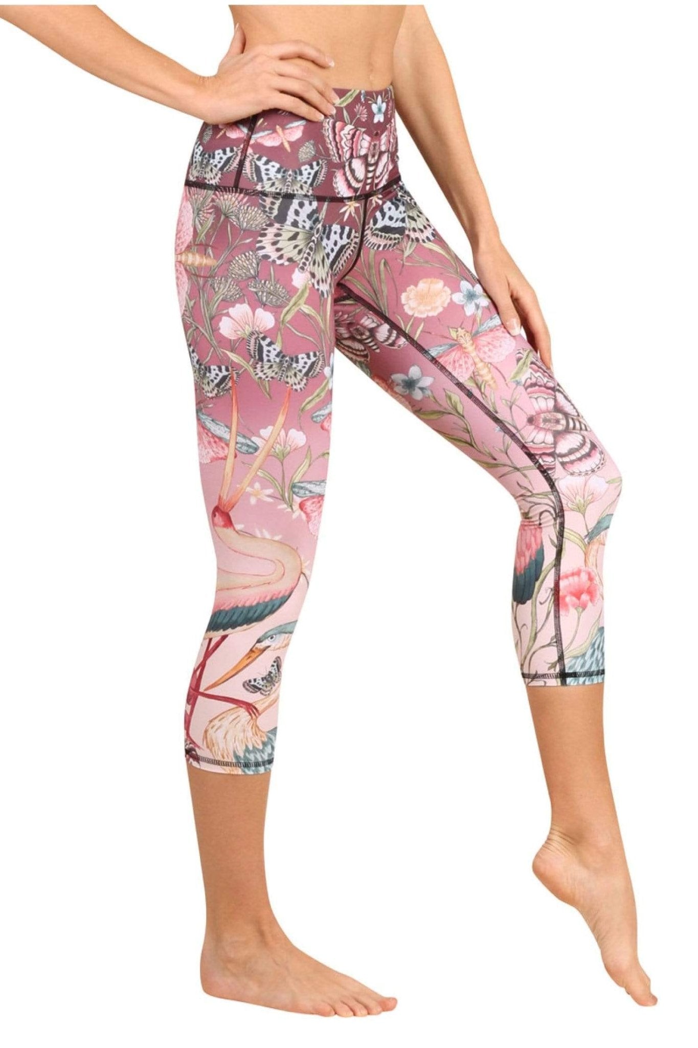 Yoga DemocracyPretty in Pink Printed Yoga Crops - M.S Skincare