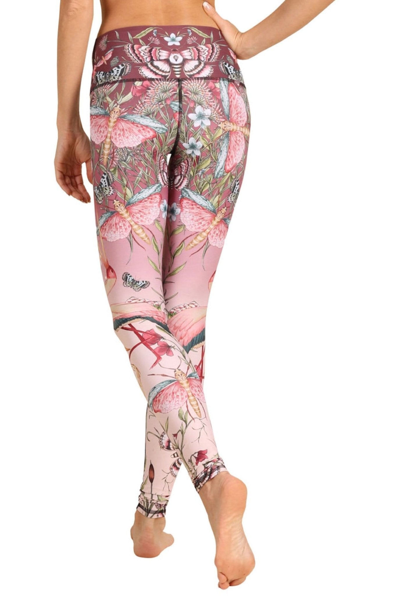 Yoga DemocracyPretty in Pink Printed Yoga Leggings - M.S Skincare