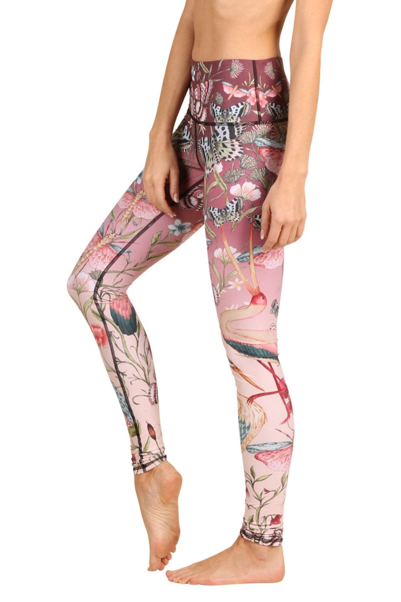 Yoga DemocracyPretty in Pink Printed Yoga Leggings - M.S Skincare