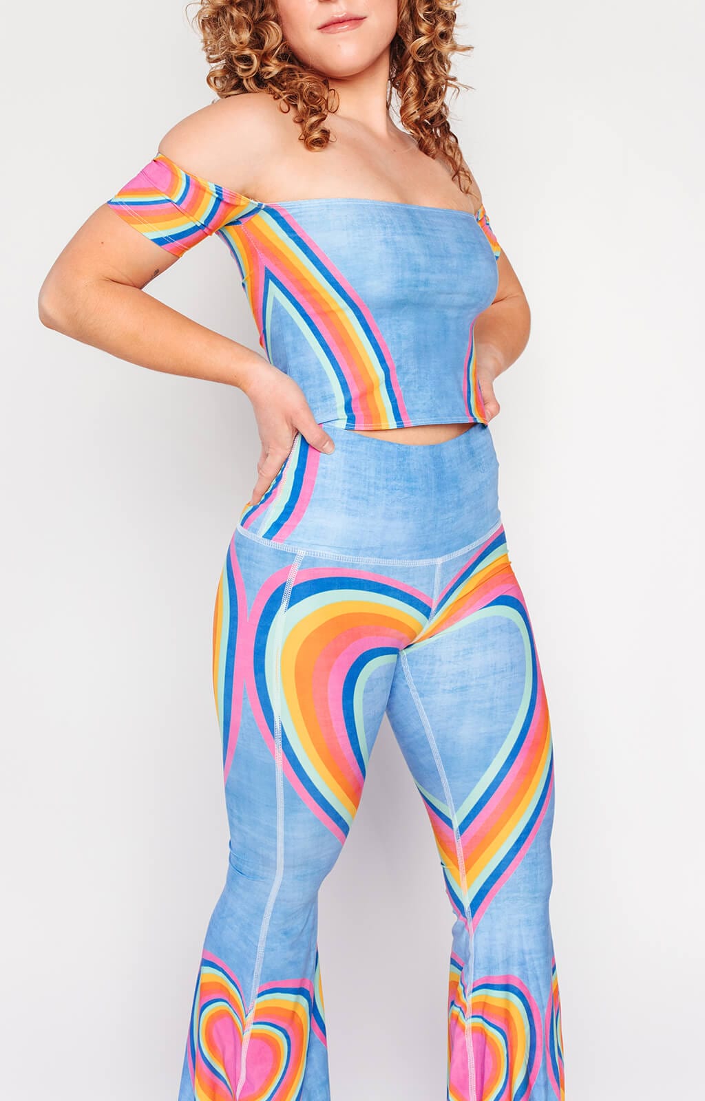 Yoga DemocracyRainbow Love Printed Bell Bottoms - M.S Skincare